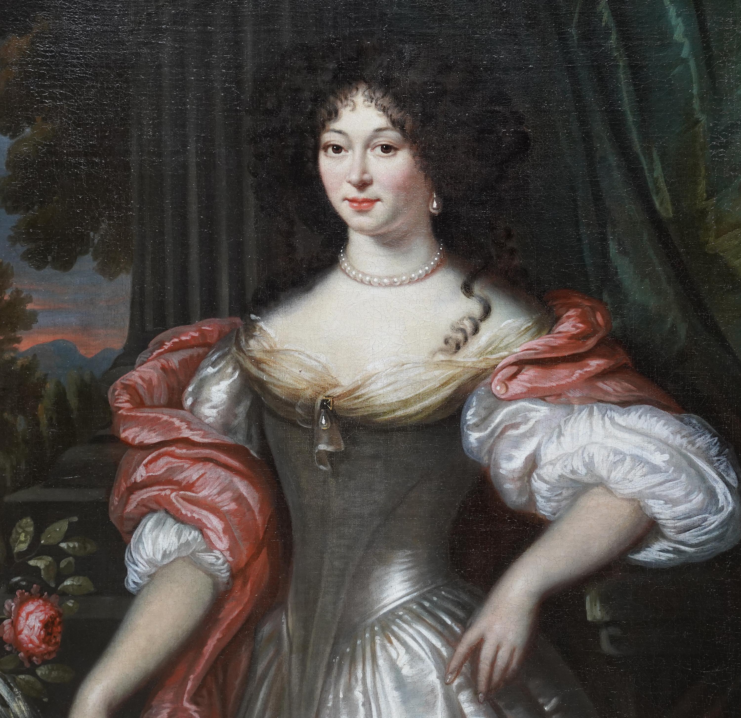 Retrato de dama vestida de plata - Pintura al óleo retrato de arte holandés del Viejo Maestro - Painting Antiguos maestros de Willem Wissing