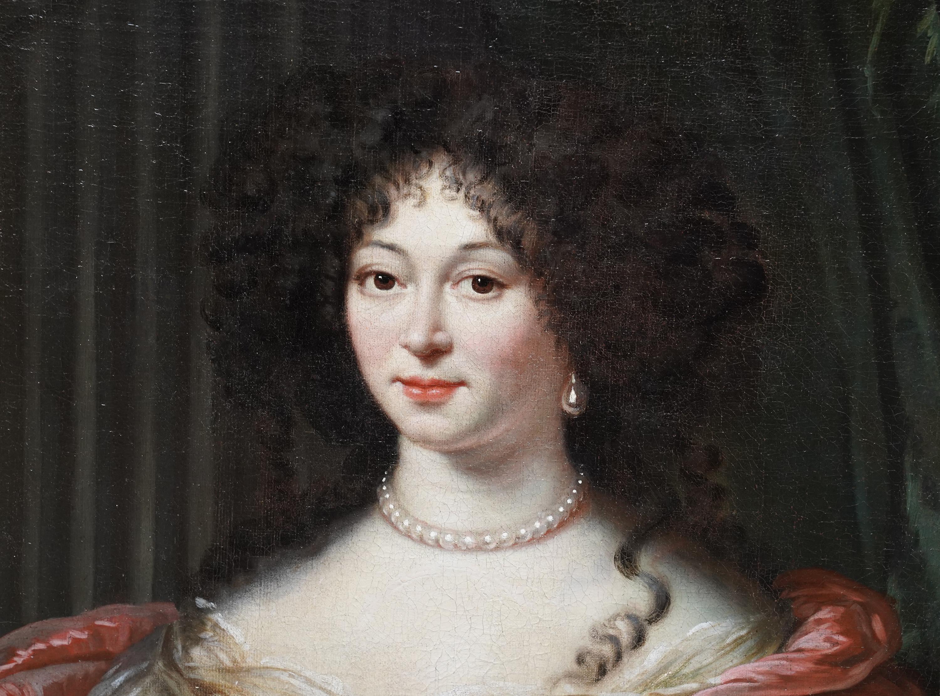 Portrait de femme en robe argentée - peinture à l'huile de portrait de maîtres anciens hollandais en vente 1