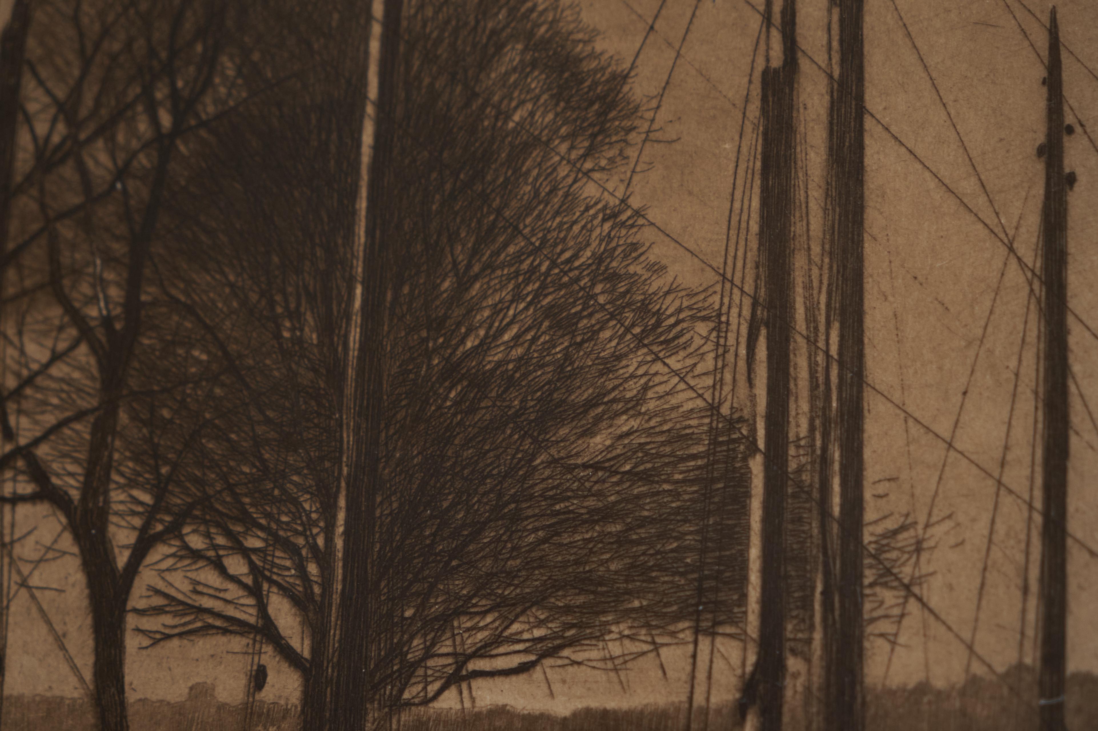 Willem Witsen „Amsterdam, Binnenkant lernte Sneeuw kennen“, handsignierte Radierung 1903 im Angebot 3