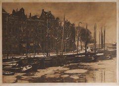 Willem Witsen 'Amsterdam, Binnenkant met Sneeuw' Hand Signed Etching 1903