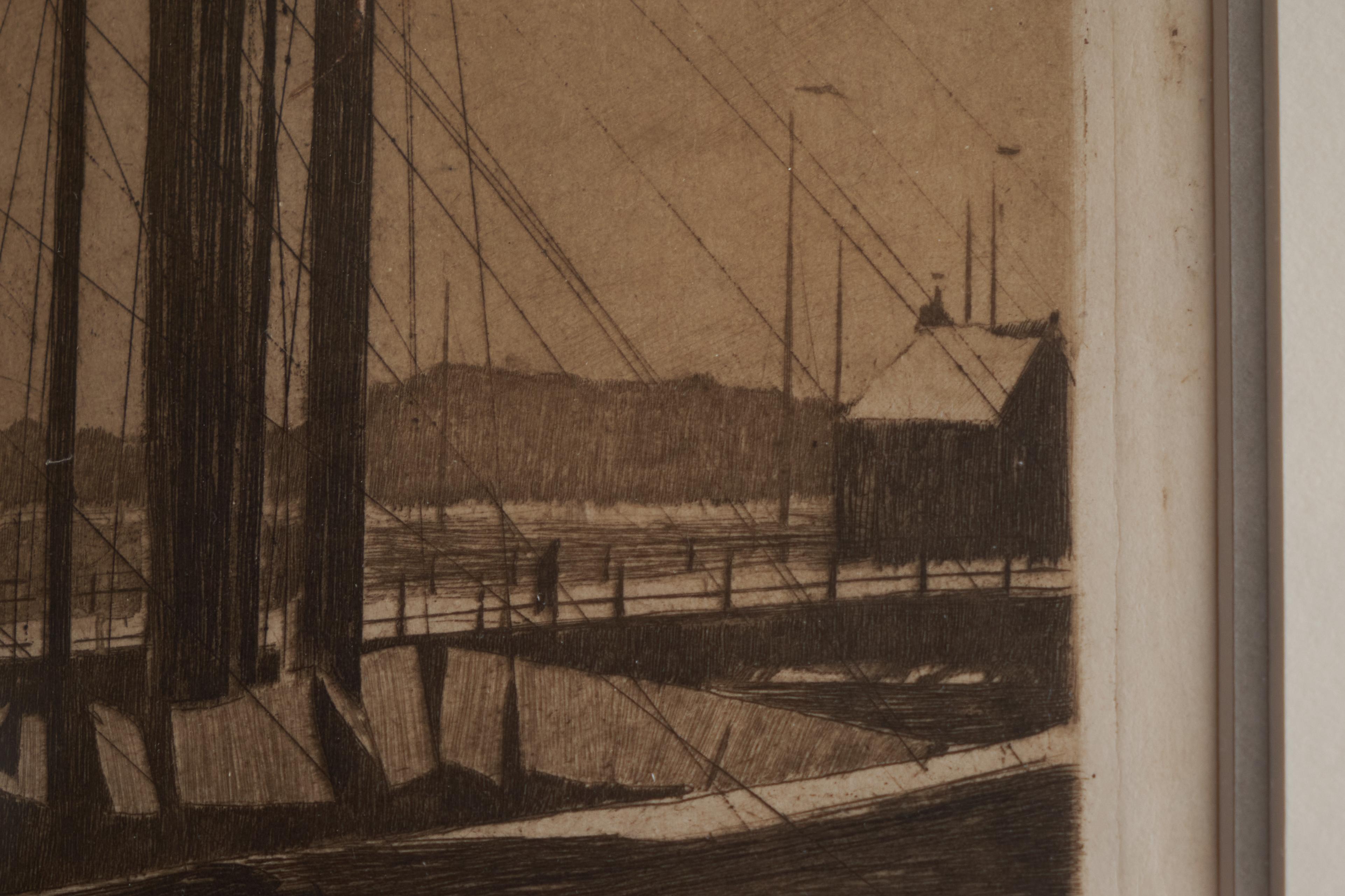 Willem Witsen „Amsterdam, Binnenkant lernte Sneeuw kennen“, handsignierte Radierung 1903 im Zustand „Gut“ im Angebot in Meer, VAN