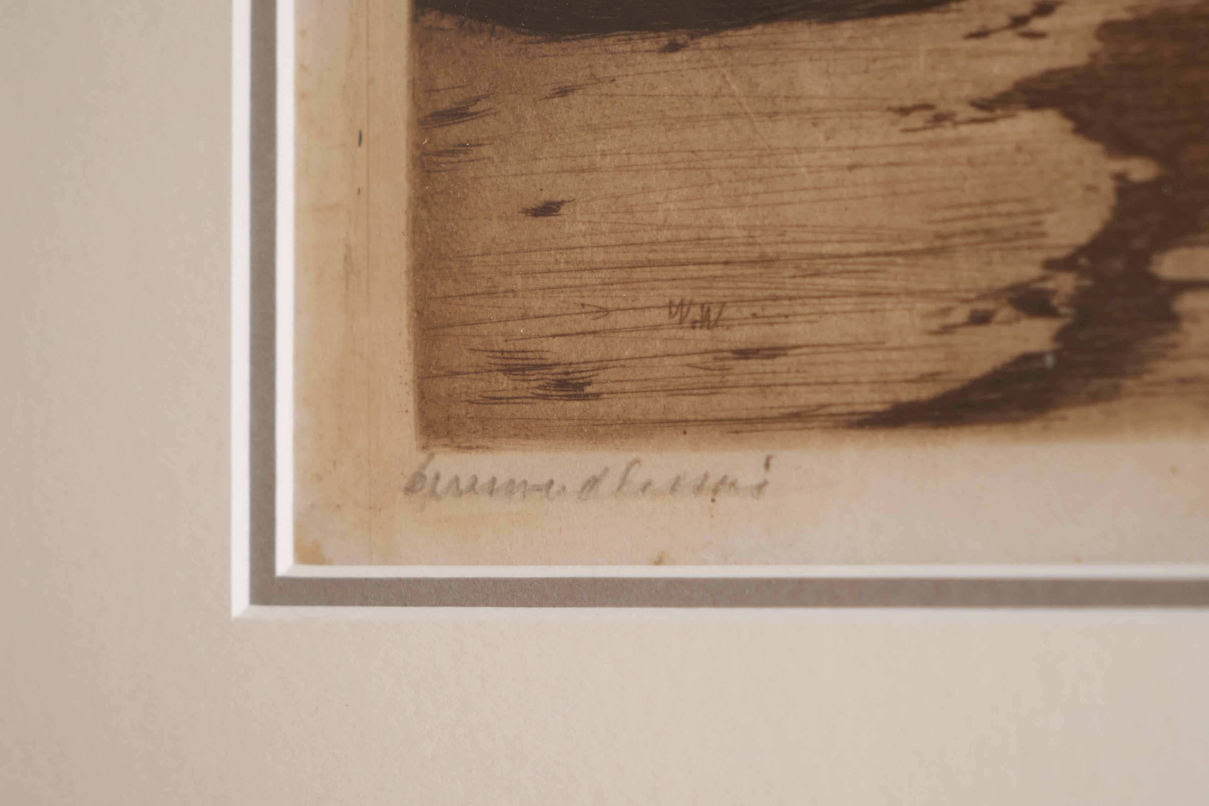 Willem Witsen „Amsterdam, Binnenkant lernte Sneeuw kennen“, handsignierte Radierung 1903 (Papier) im Angebot