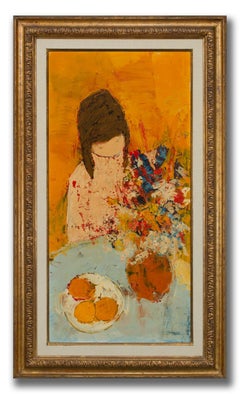 Still Life and Figurative Oil Painting on Canvas by Willering Epko, Framed
