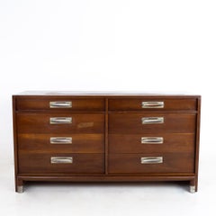 Willett Furniture Mid Century Walnut 8 Drawer Lowboy Dresser