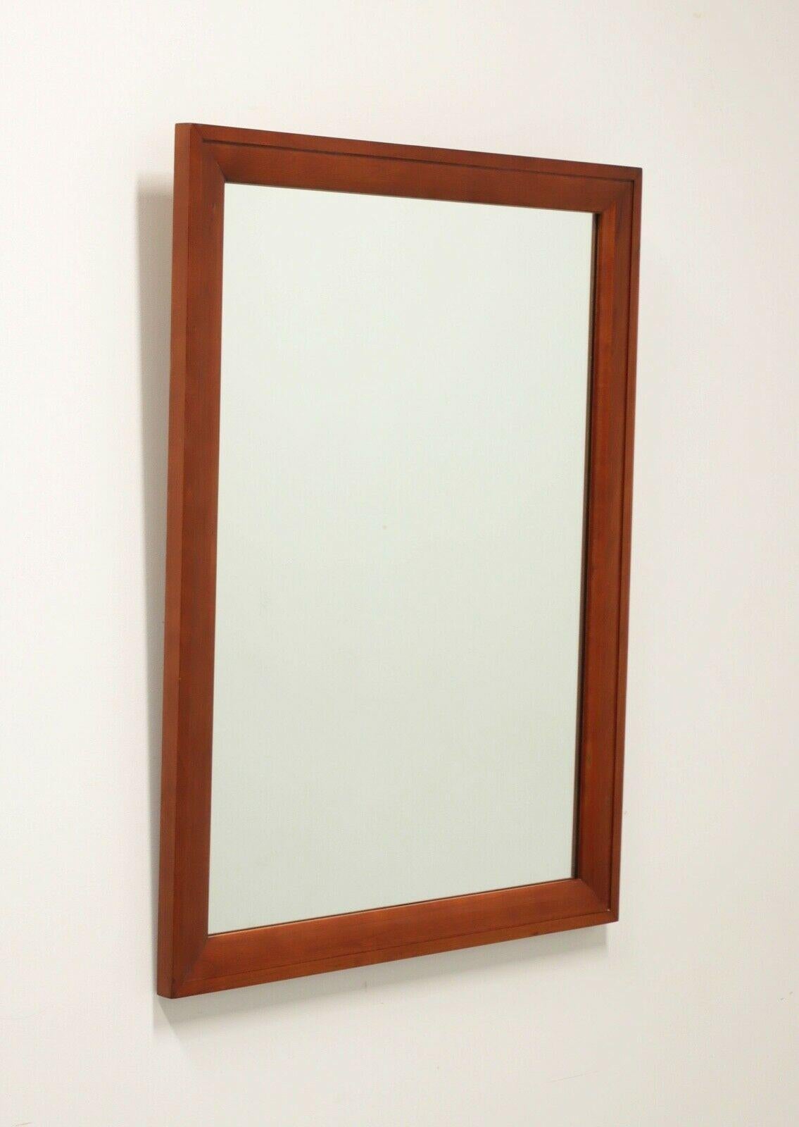 WILLETT Mid Century Solid Cherry Rectangular Dresser / Wall Mirror In Good Condition For Sale In Charlotte, NC