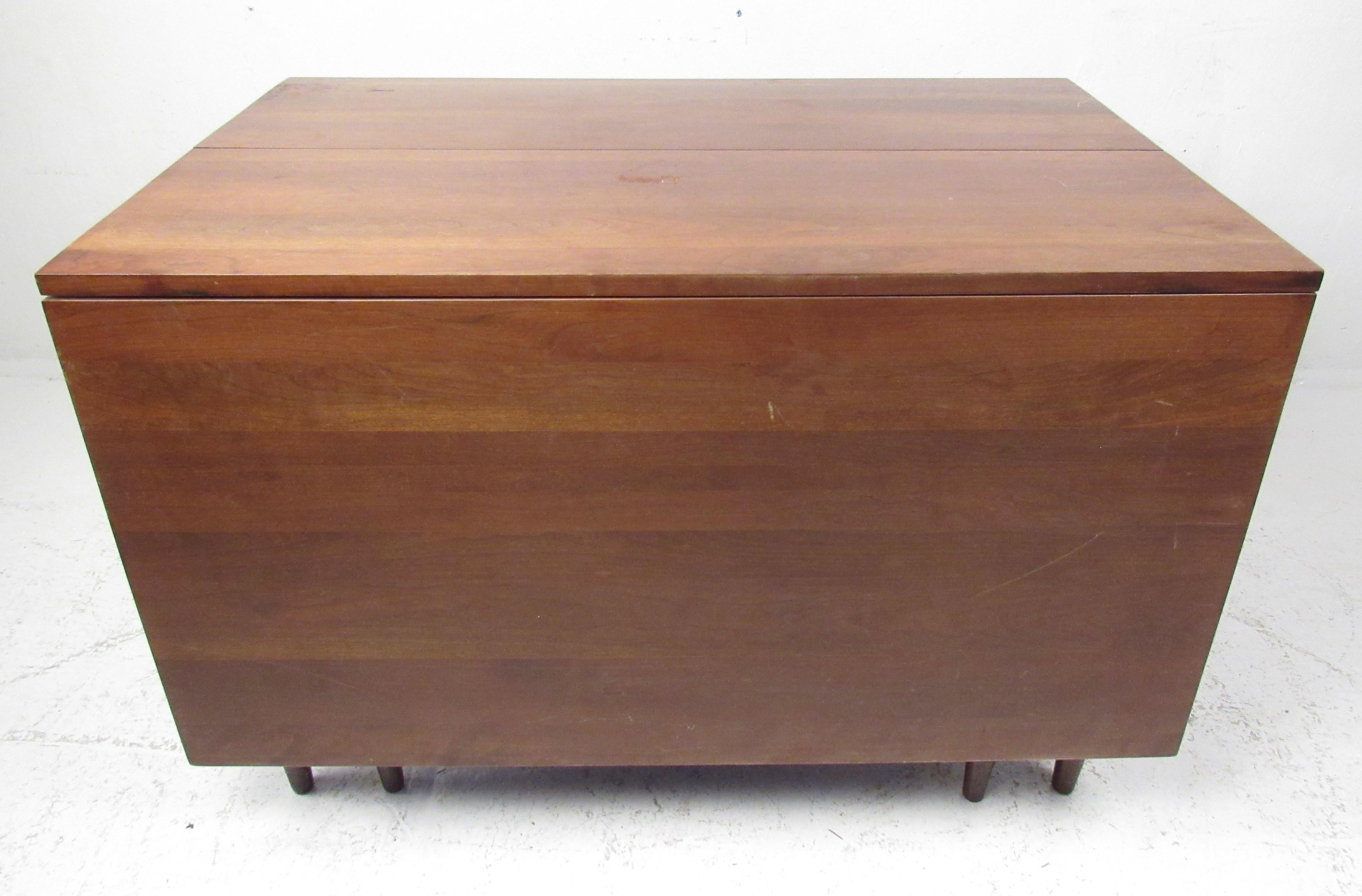 American Classical Willett Solid Cherry Transitional Drop Leaf Dining Table