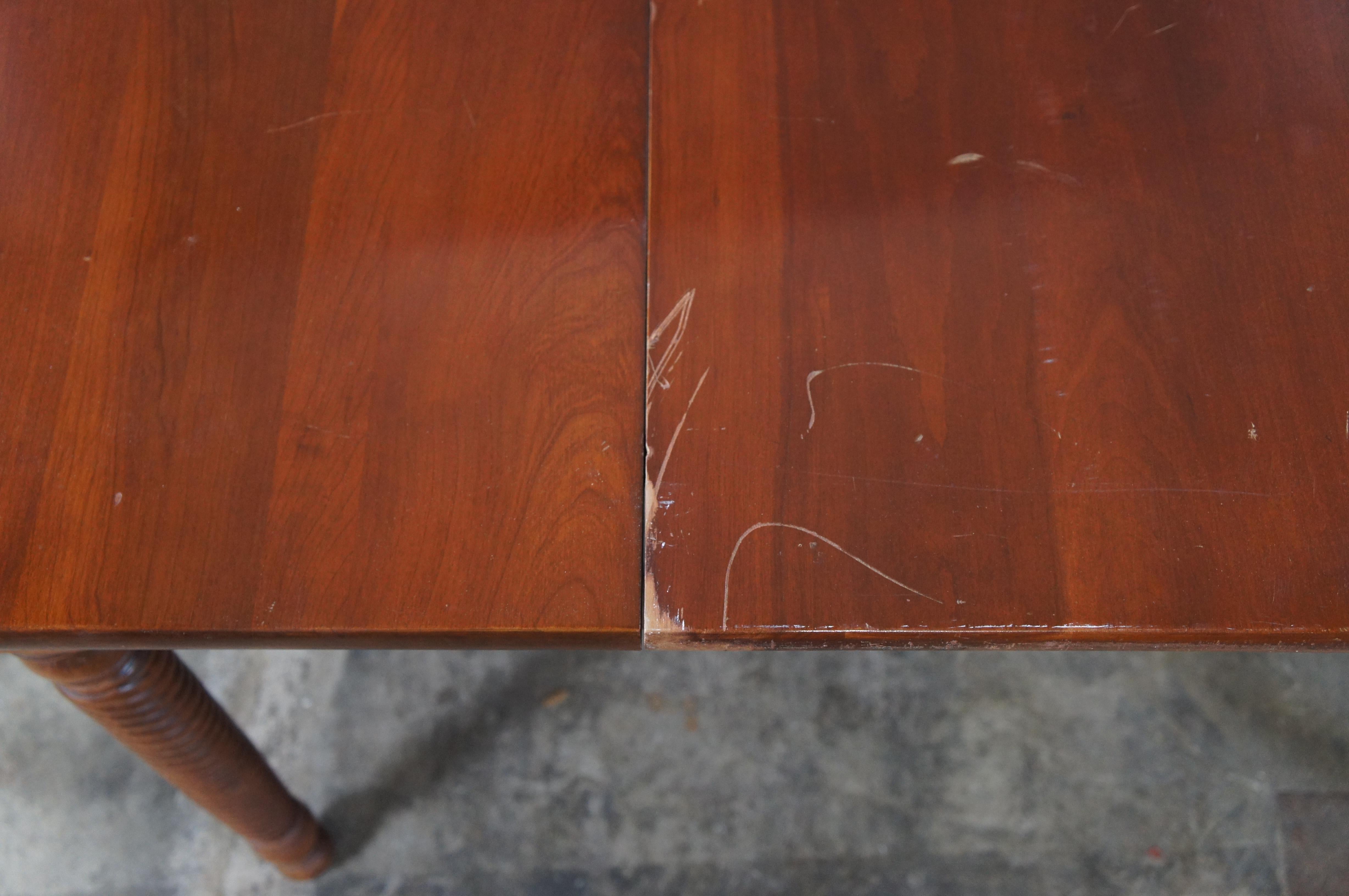 Willett Wildwood Cherry Dropleaf Gateleg Farmhouse Barley Twist Dining Table For Sale 5