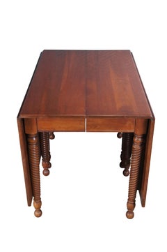 Willett Wildwood Cherry Dropleaf Gateleg Farmhouse Barley Twist Table de salle à manger