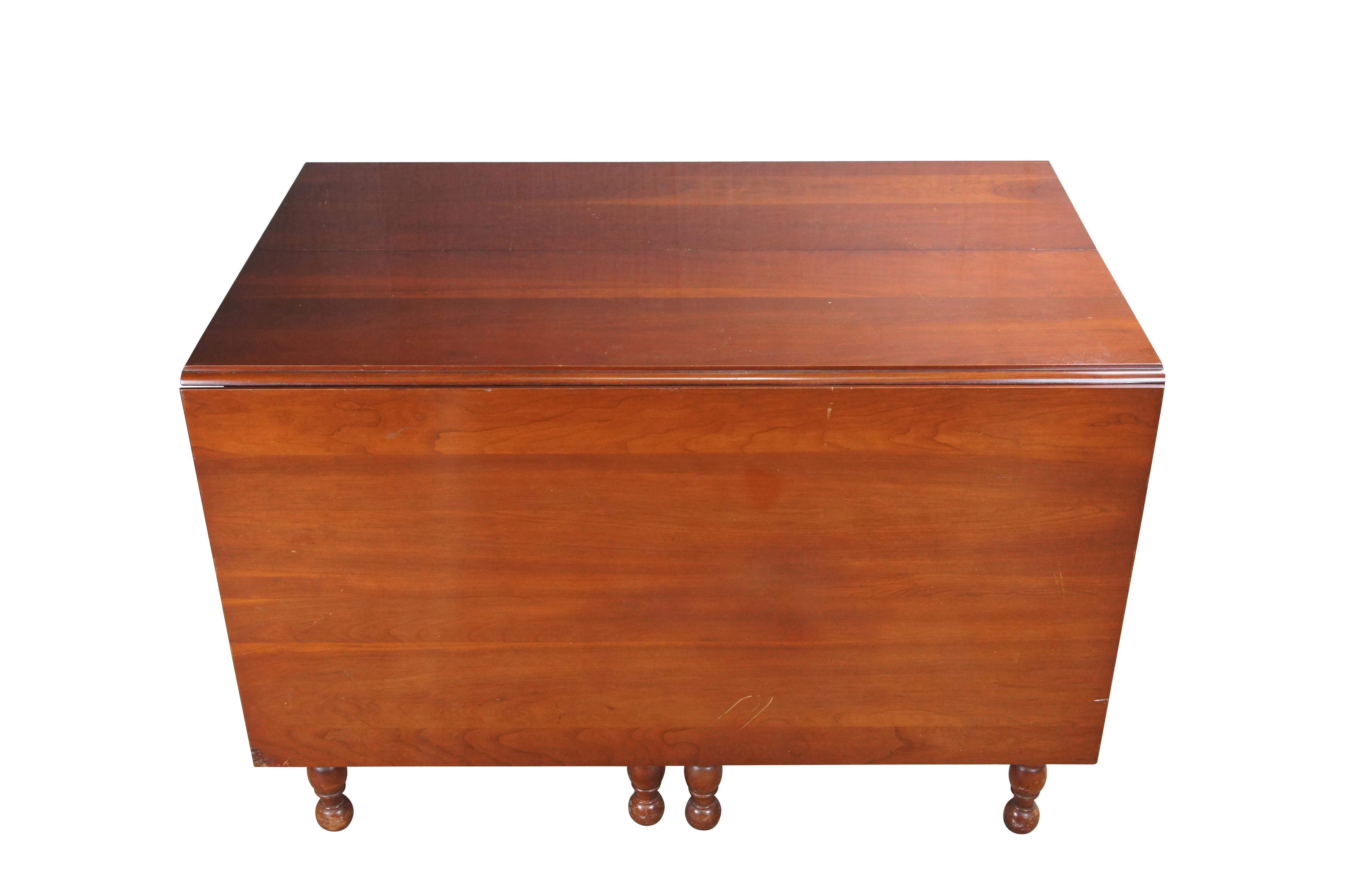 American Colonial Willett Wildwood Cherry Dropleaf Gateleg Farmhouse Barley Twist Dining Table For Sale