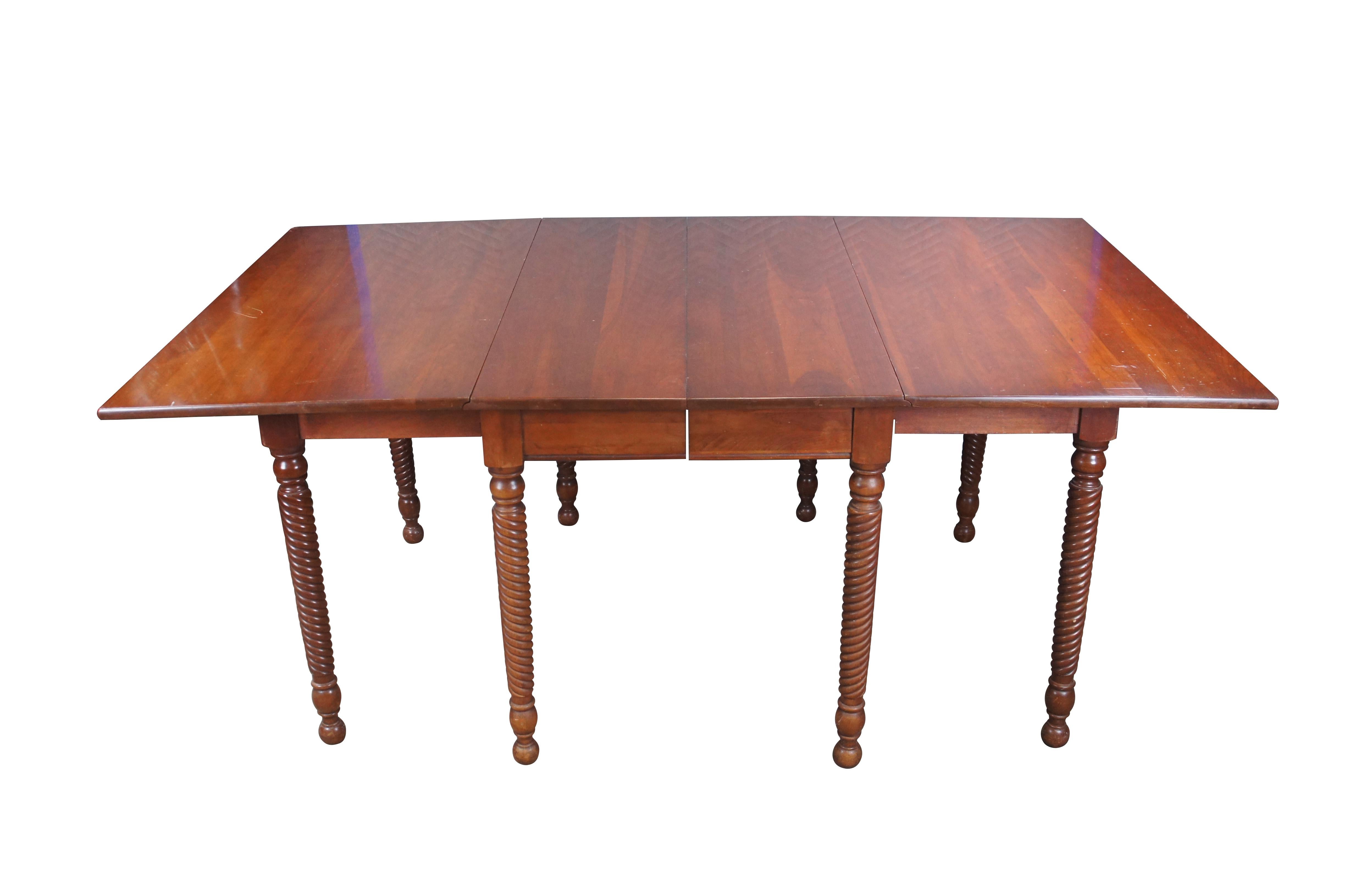 Willett Wildwood Cherry Dropleaf Gateleg Farmhouse Barley Twist Dining Table For Sale