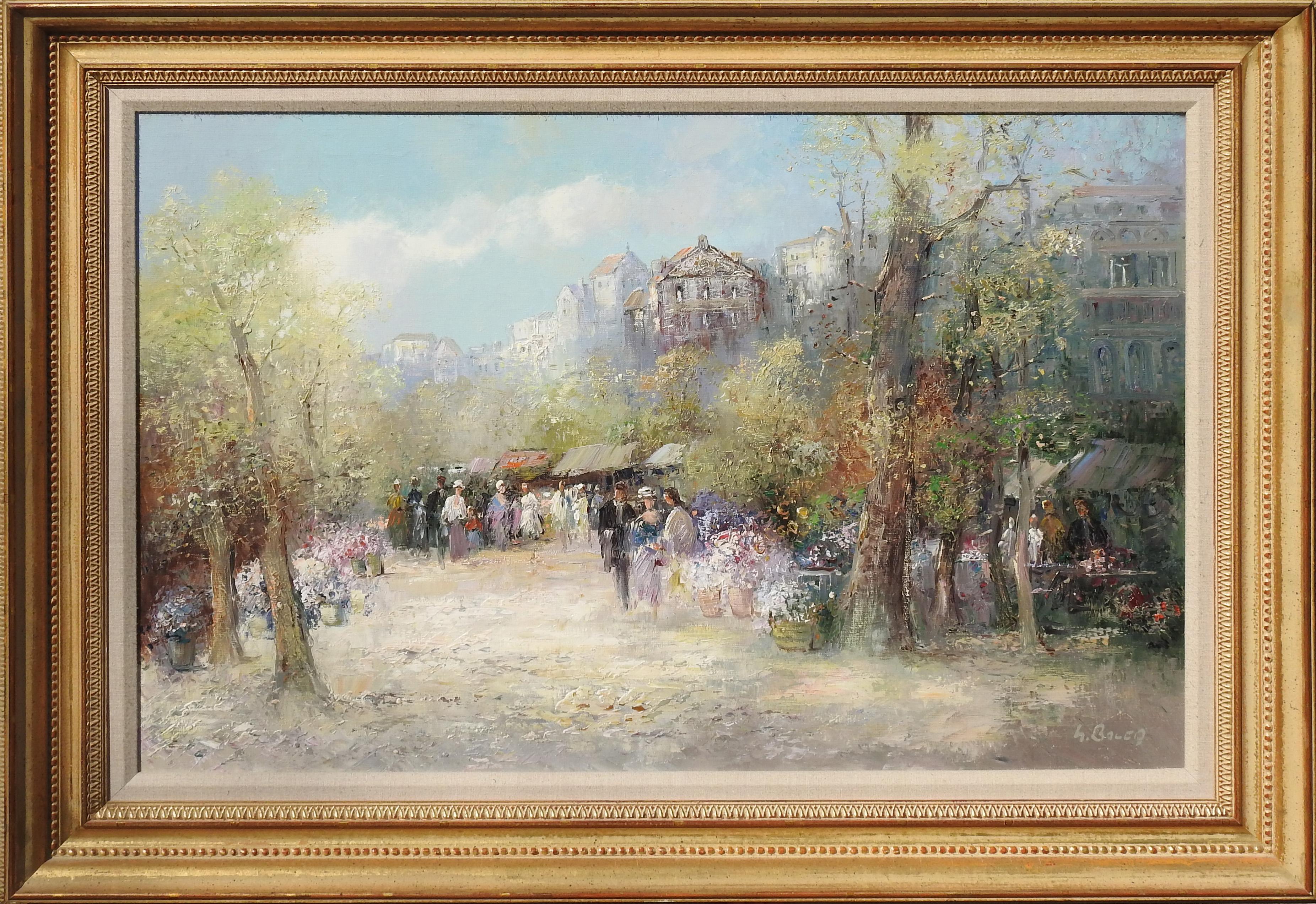 "Calm Afternoon", Willi Bauer, Oil/Canvas, 24x36, Impressionist Garden Party