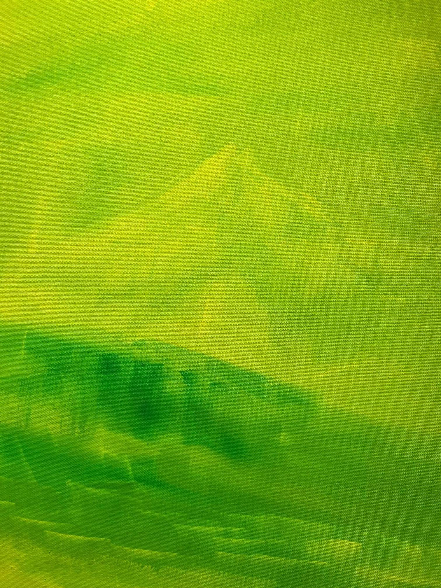 Sans titre - peinture abstraite expressionniste contemporaine, paysage vert en vente 3