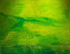 Without Titel - contemporary expressionistic abstract painting, green landscape