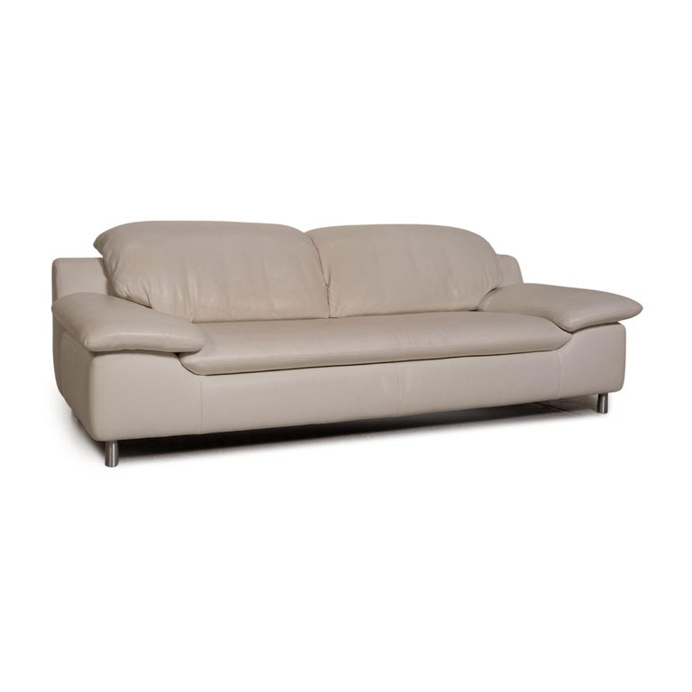 Willi Schillig Amore Leather Sofa Cream Three-Seater Couch Function For  Sale at 1stDibs | leather couch cream, cream leather couch, cream leather 3  seater sofa