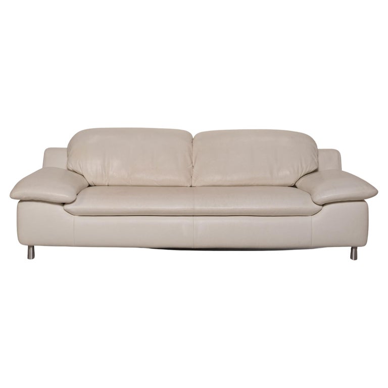 Willi Schillig Amore Leather Sofa Cream ThreeSeater Couch Function For