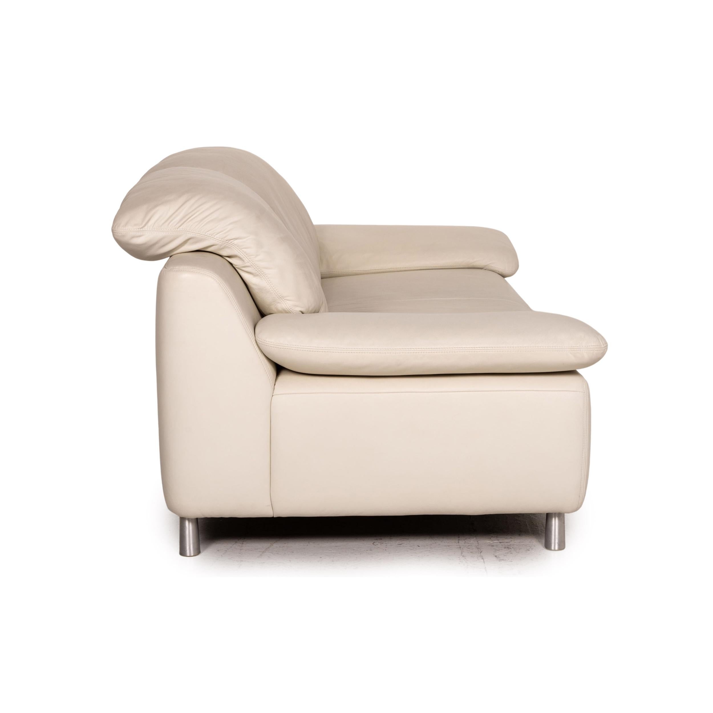 Willi Schillig Amore Leder-Sofa mit zwei Sitzern in Creme 1