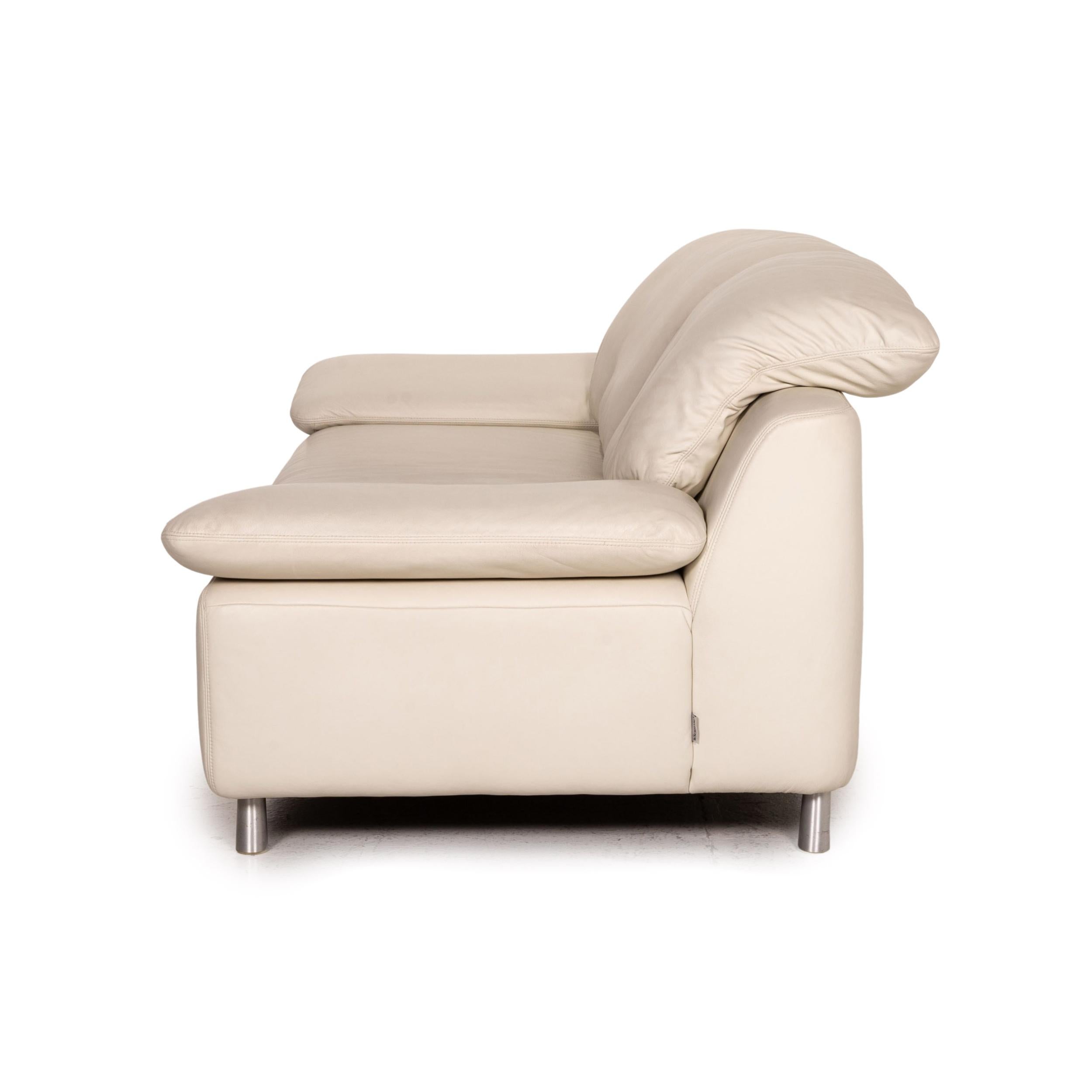 Willi Schillig Amore Leder-Sofa mit zwei Sitzern in Creme 3
