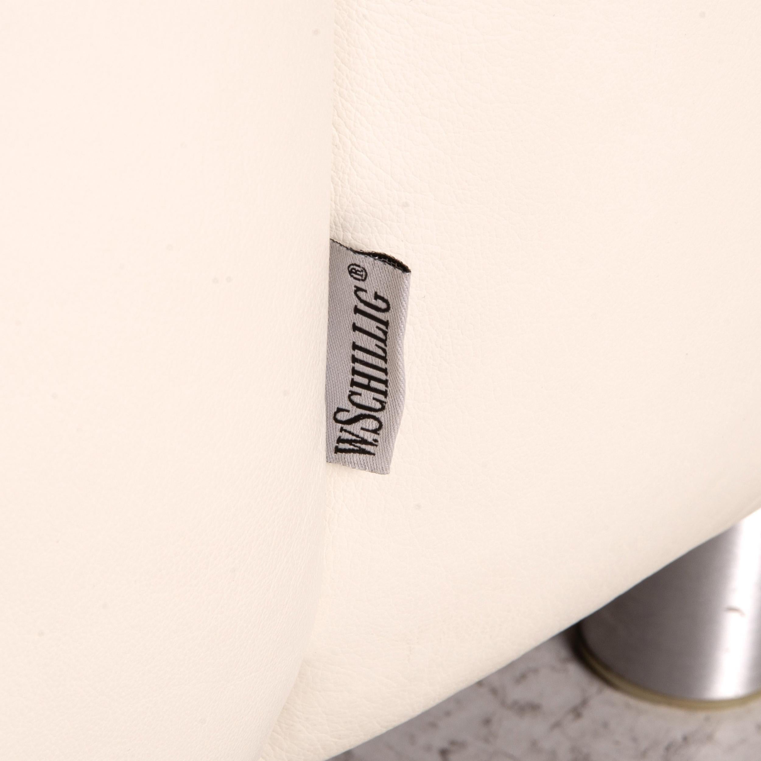 Willi Schillig Amore Leder-Sofa mit zwei Sitzern in Creme (Deutsch)