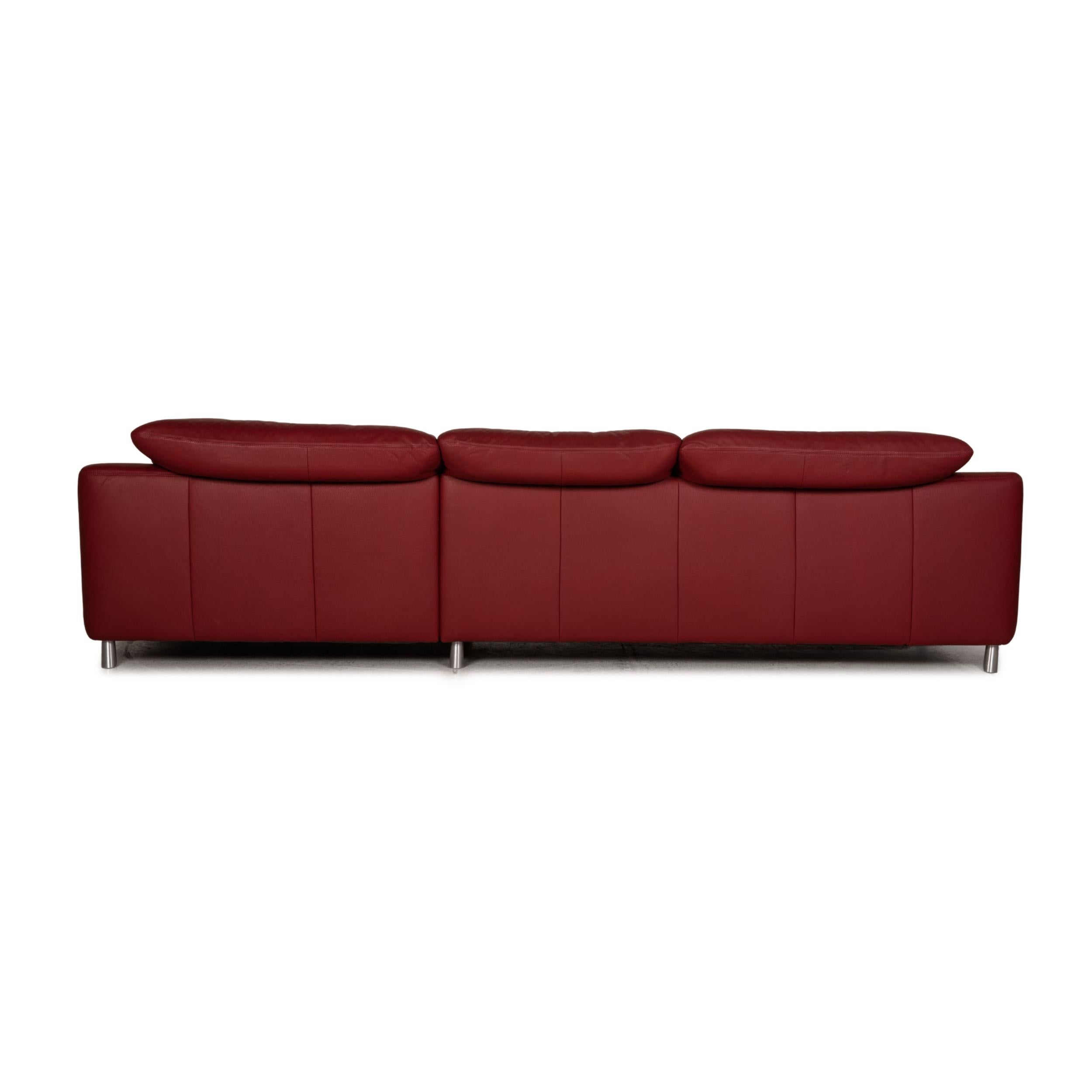 Willi Schillig Amore Leather Sofa Red Corner Sofa Couch Function For Sale 5