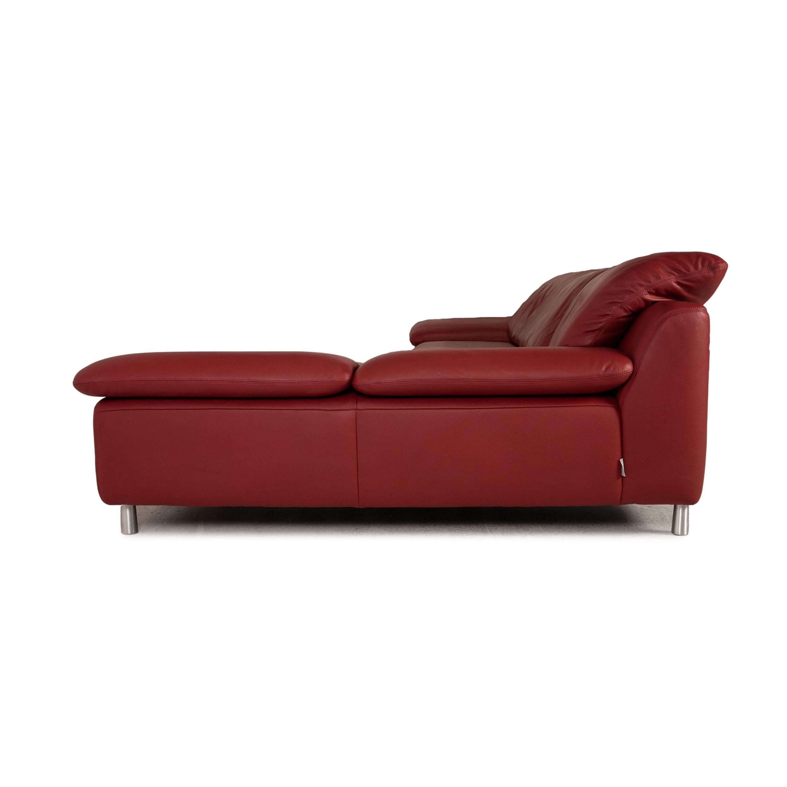 Willi Schillig Amore Leather Sofa Red Corner Sofa Couch Function For Sale 6