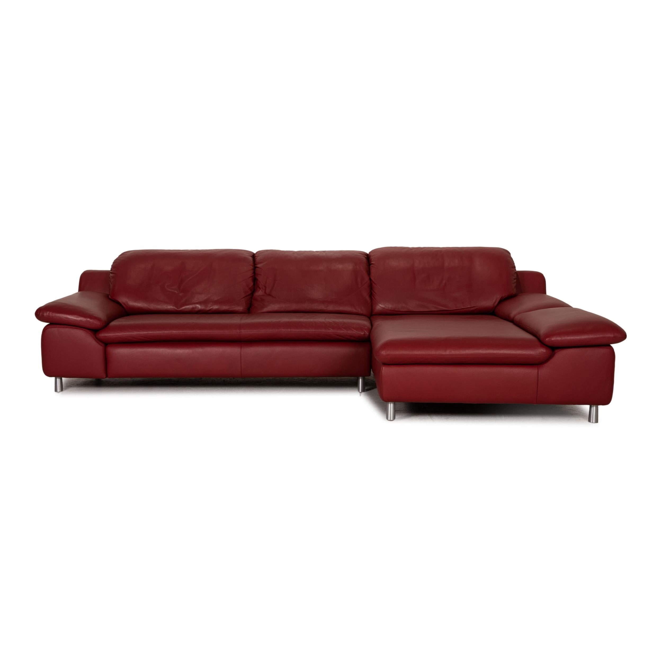 Willi Schillig Amore Leather Sofa Red Corner Sofa Couch Function For Sale 3