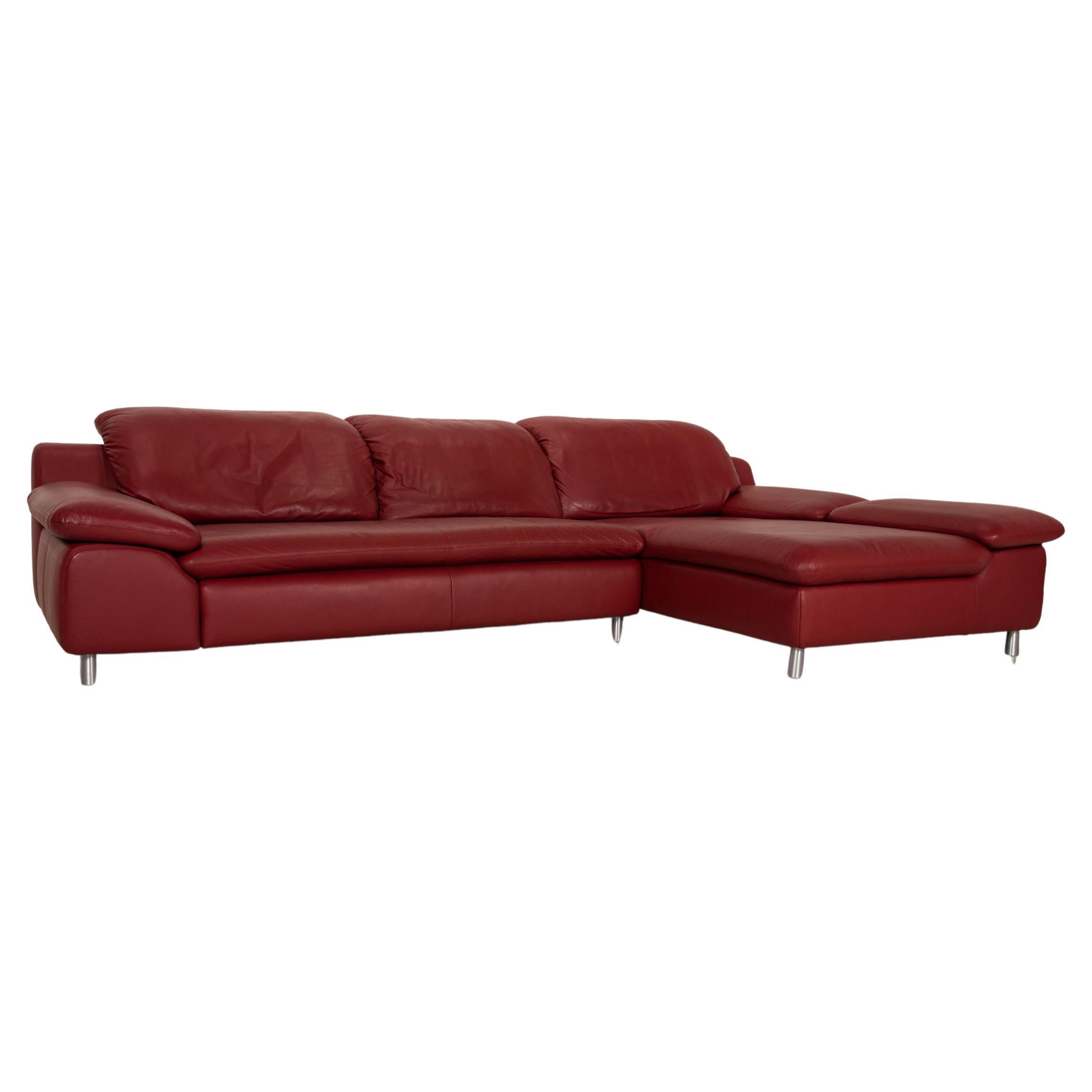 Willi Schillig Amore Leather Sofa Red Corner Sofa Couch Function For Sale