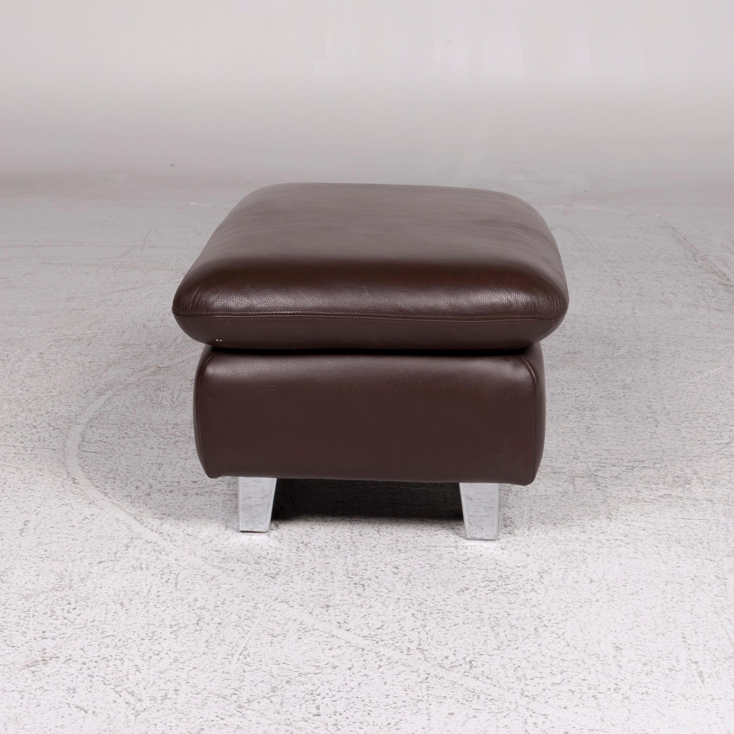 Willi Schillig Amore Leather Stool Brown 2