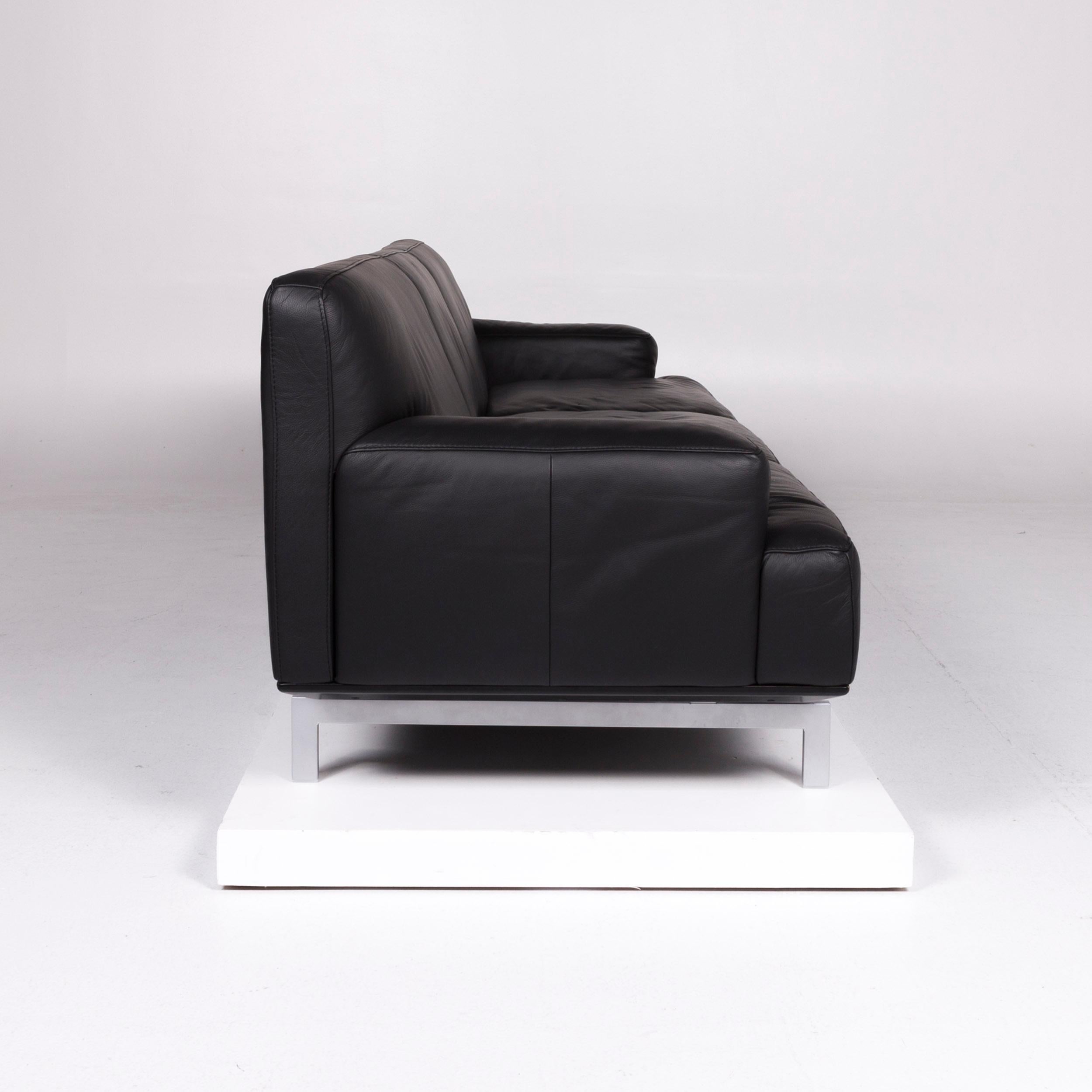 Willi Schillig Black Label Toscaa Designer Leder Sofa Schwarz Dreisitzer #10308 In Good Condition For Sale In Cologne, DE