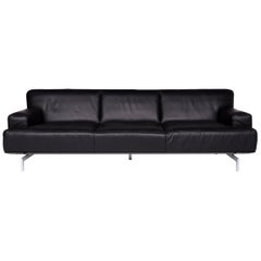 Willi Schillig Black Label Toscaa Designer Leder Sofa Schwarz Dreisitzer #10308