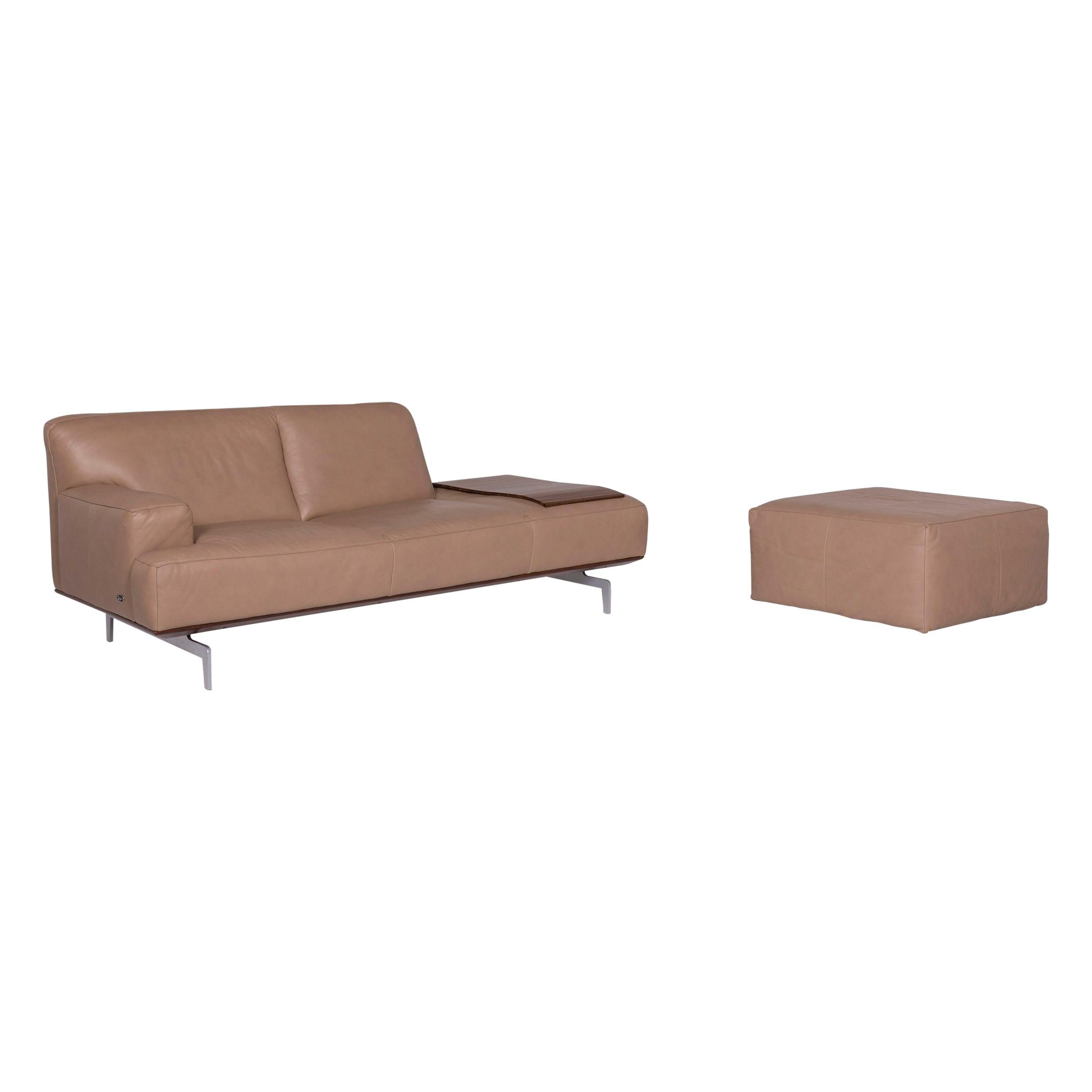 Willi Schillig Black Label Toscaa Leather Sofa Set Beige TwoSeat Couch