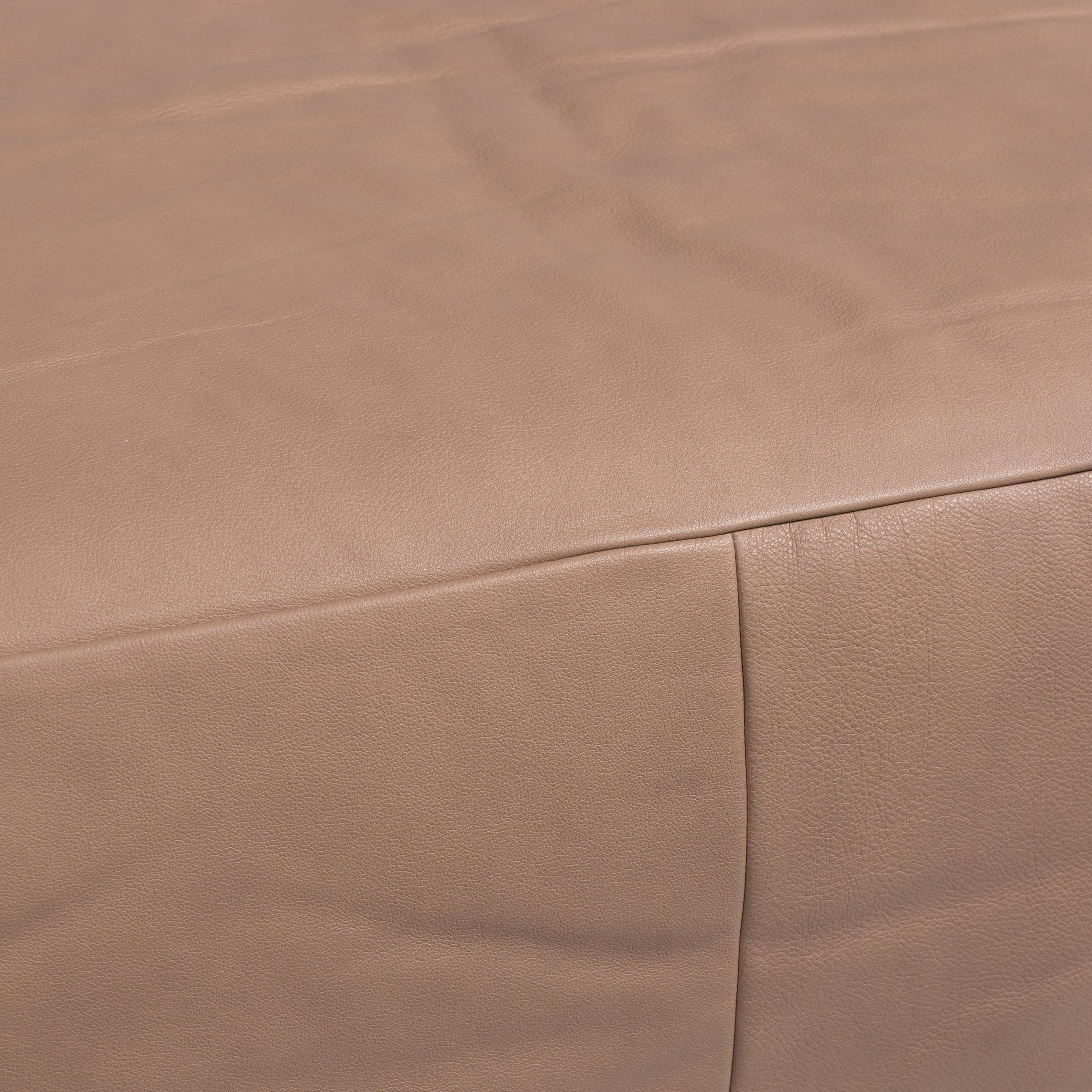 Modern Willi Schillig Black Label Toscaa leather stool beige