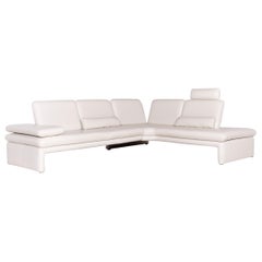 Willi Schillig Brooklyn Designer Leather Corner Sofa White Genuine Leather Sofa