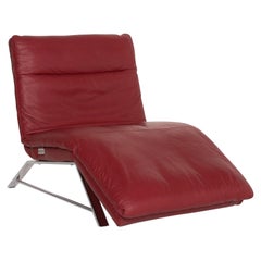 Willi Schillig Daily Dreams Leather Lounger Electric Function Red Relax Lounger