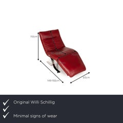 Willi Schillig Daily Dreams Leather Lounger Red Function Relaxation Function