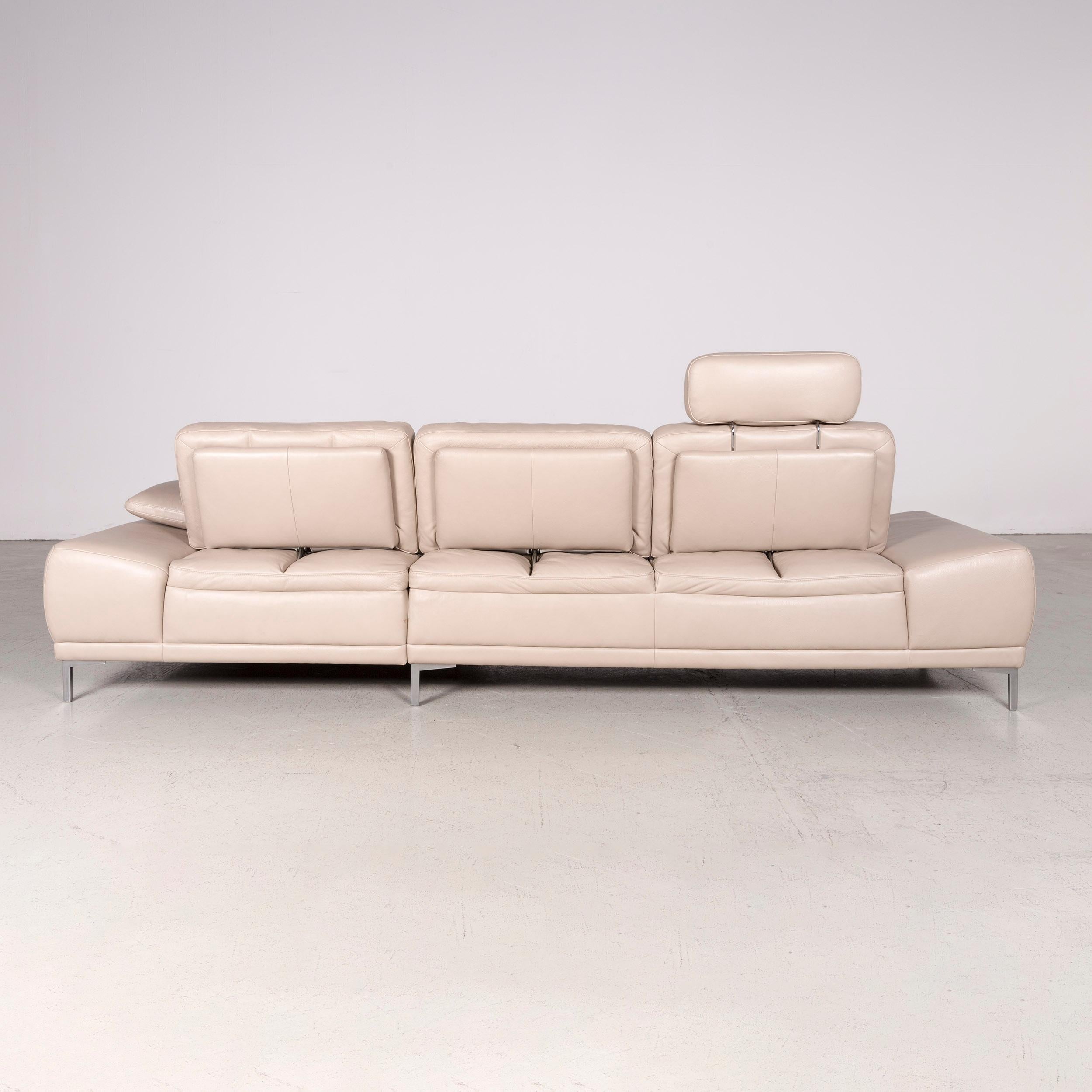 Willi Schillig Designer Leather Corner Sofa Beige Real Leather Sofa Couch For Sale 4