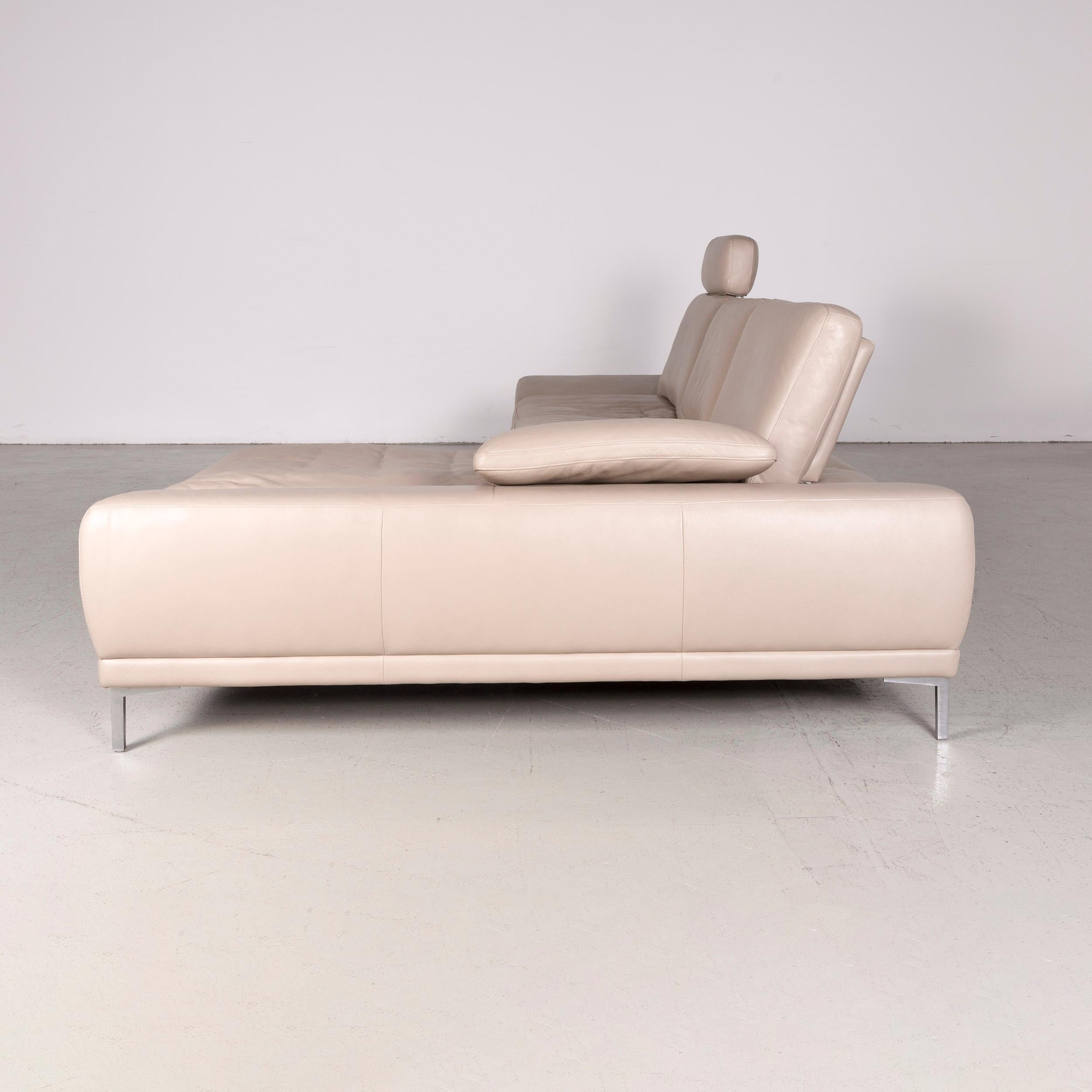 Willi Schillig Designer Leather Corner Sofa Beige Real Leather Sofa Couch For Sale 5