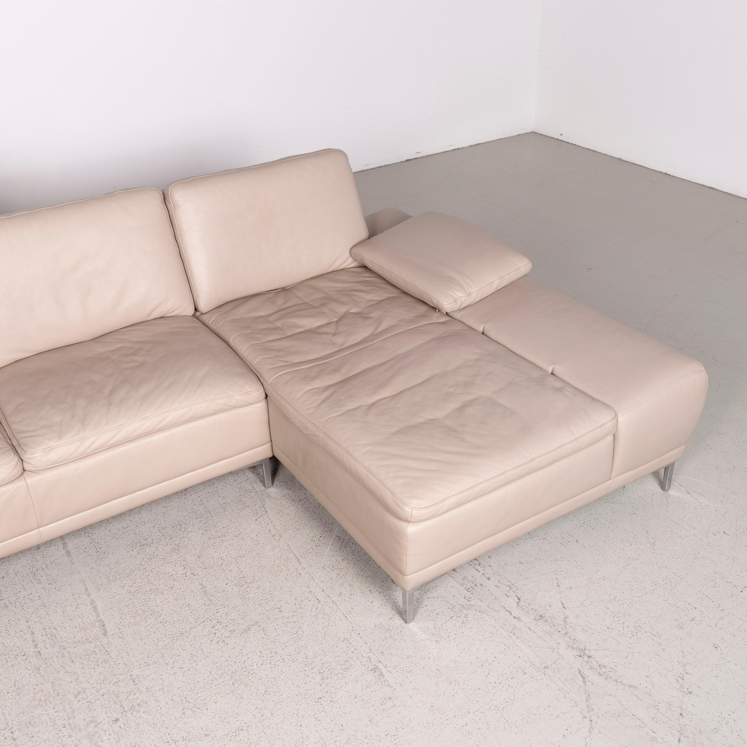 Willi Schillig Designer Leather Corner Sofa Beige Real Leather Sofa Couch For Sale 1