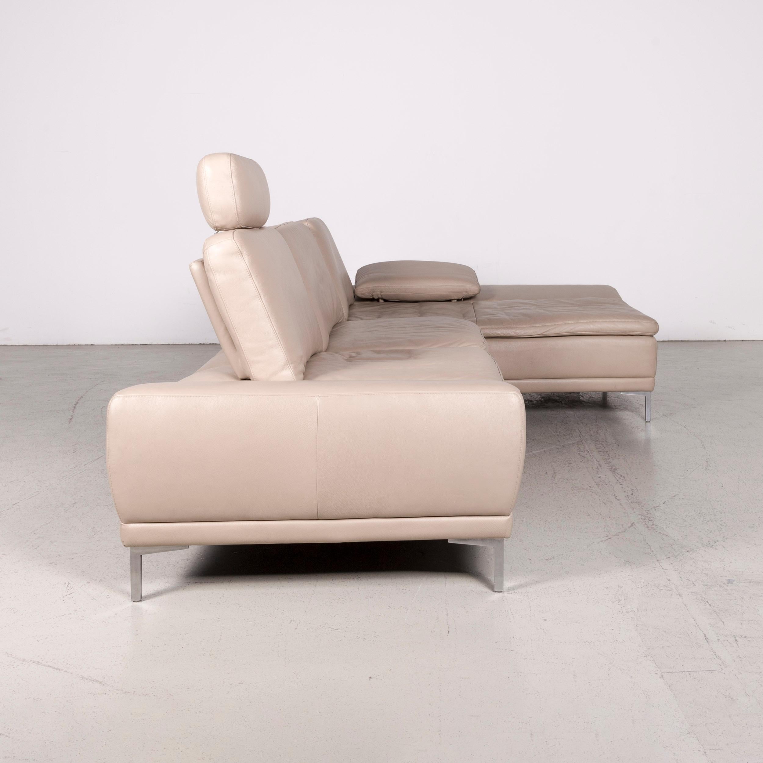 Willi Schillig Designer Leather Corner Sofa Beige Real Leather Sofa Couch For Sale 3