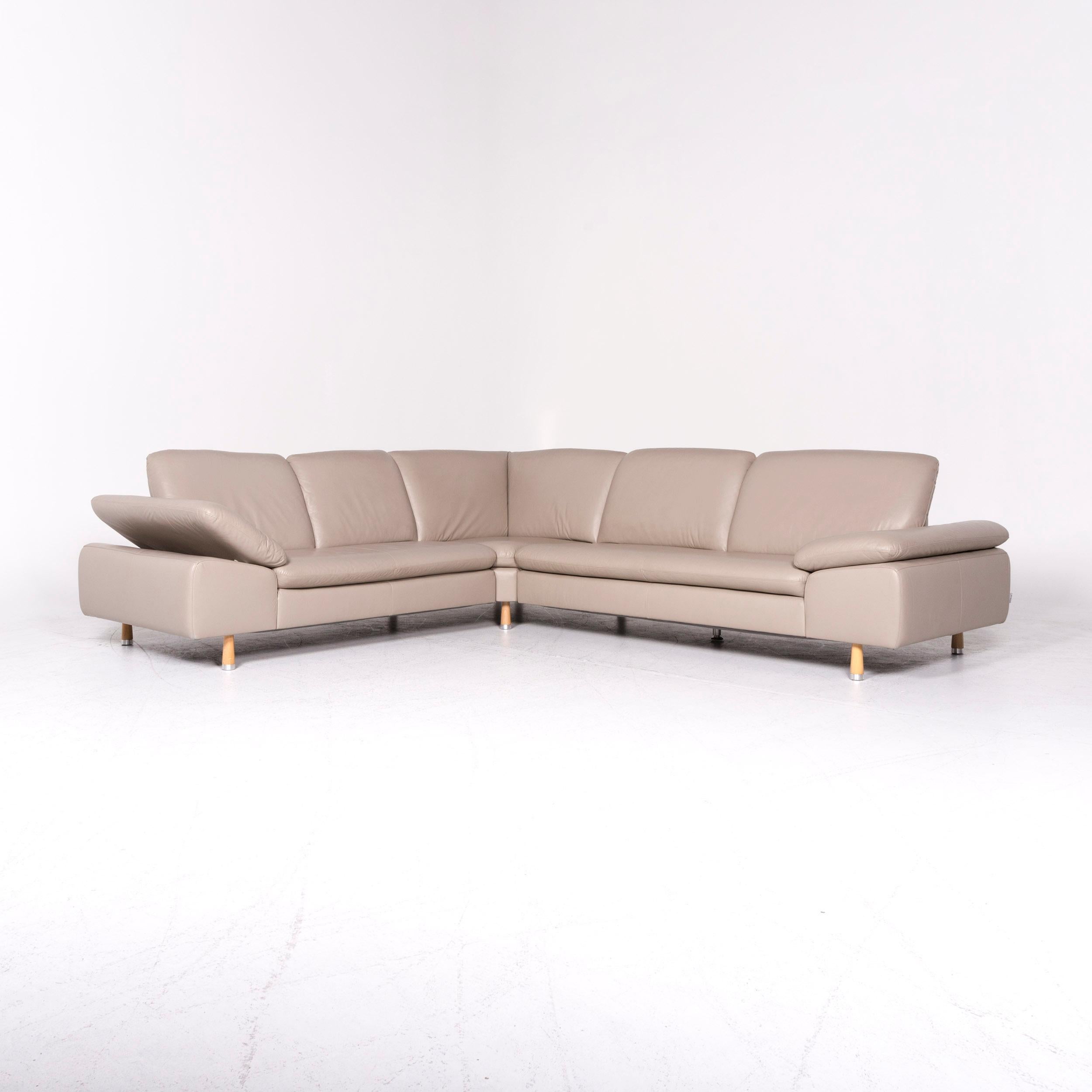 Modern Willi Schillig designer leather sofa Beige corner sofa couch