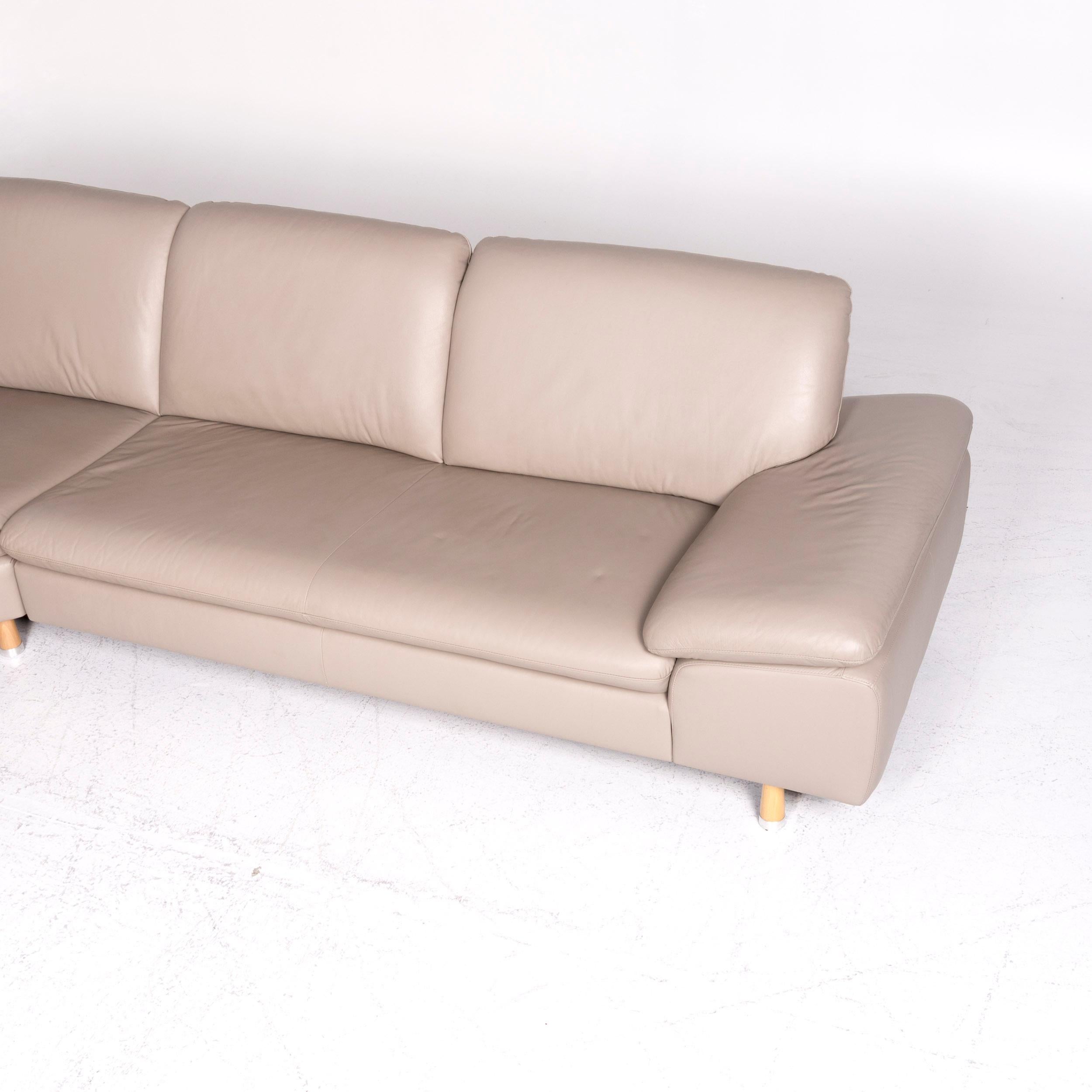 Leather Willi Schillig designer leather sofa Beige corner sofa couch