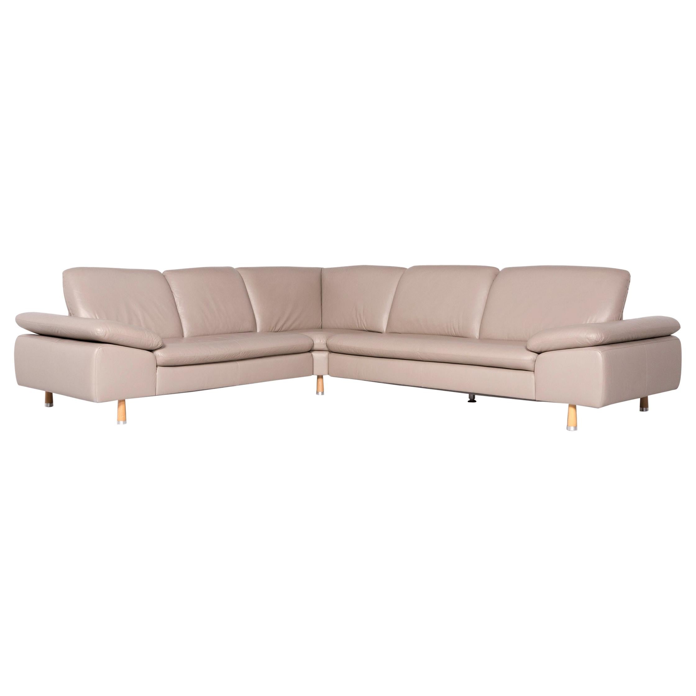 Willi Schillig designer leather sofa Beige corner sofa couch