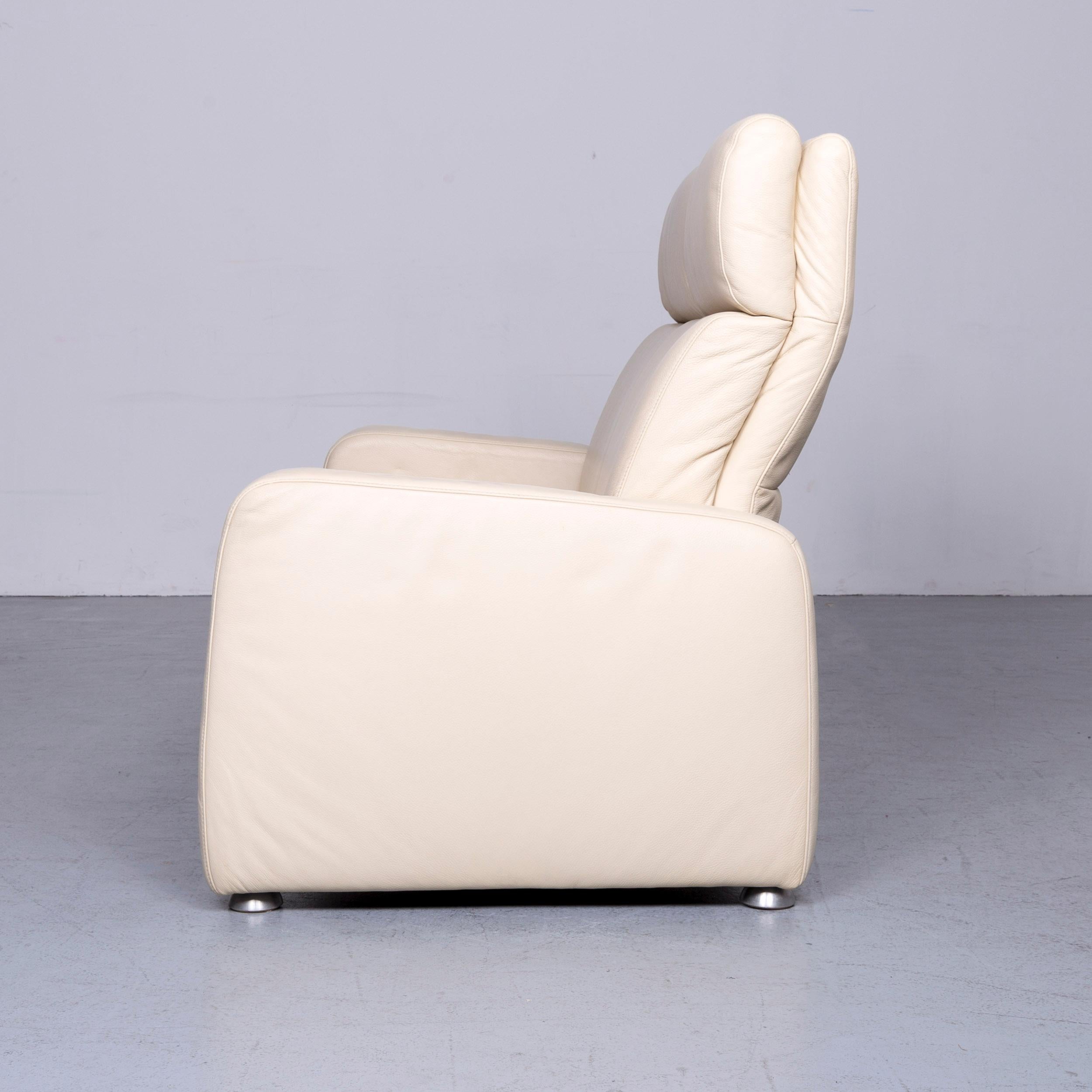 Willi Schillig Designer Leather Sofa Beige Two-Seat Couch For Sale 5