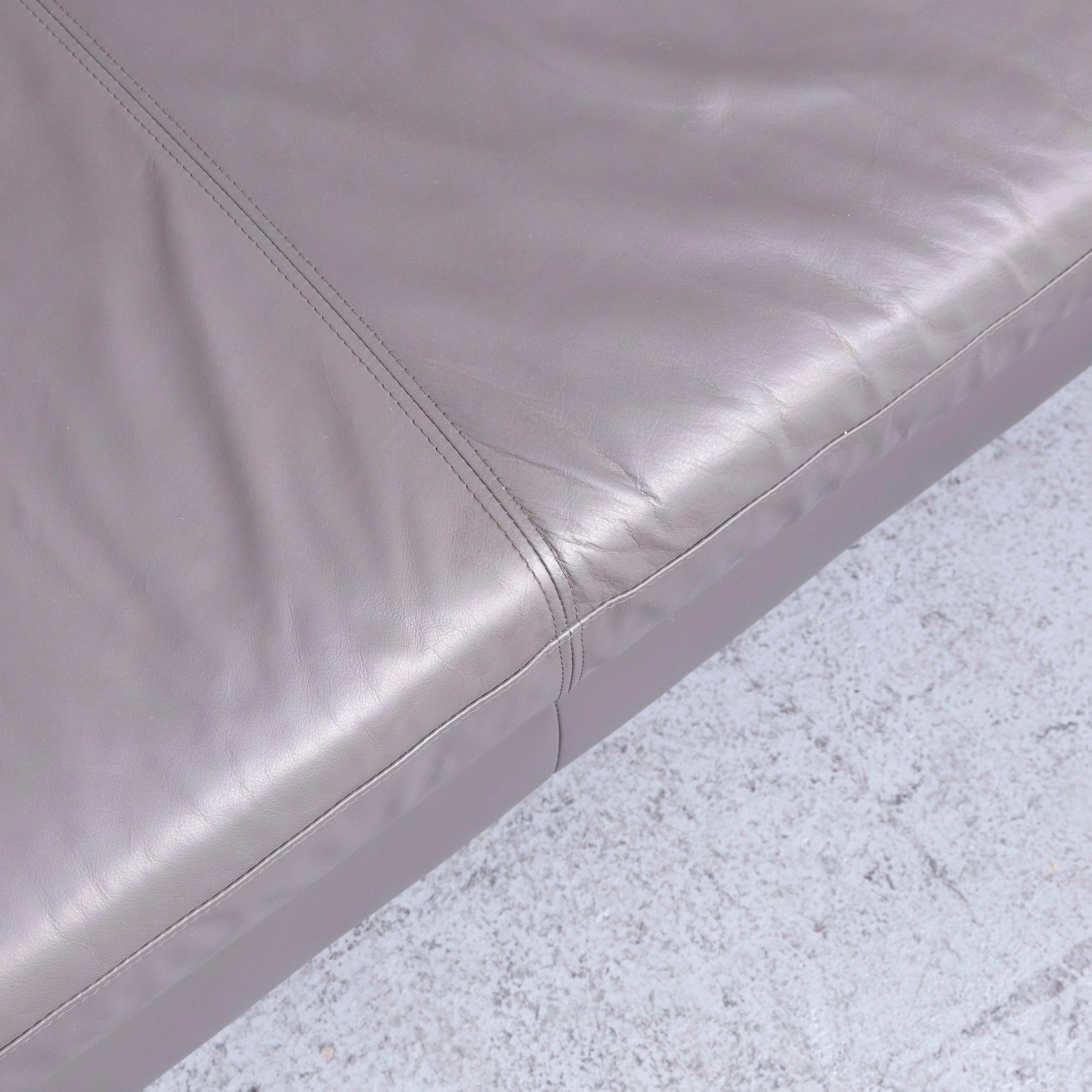 Contemporary Willi Schillig Designer Leather Sofa Grey Corner-Couch