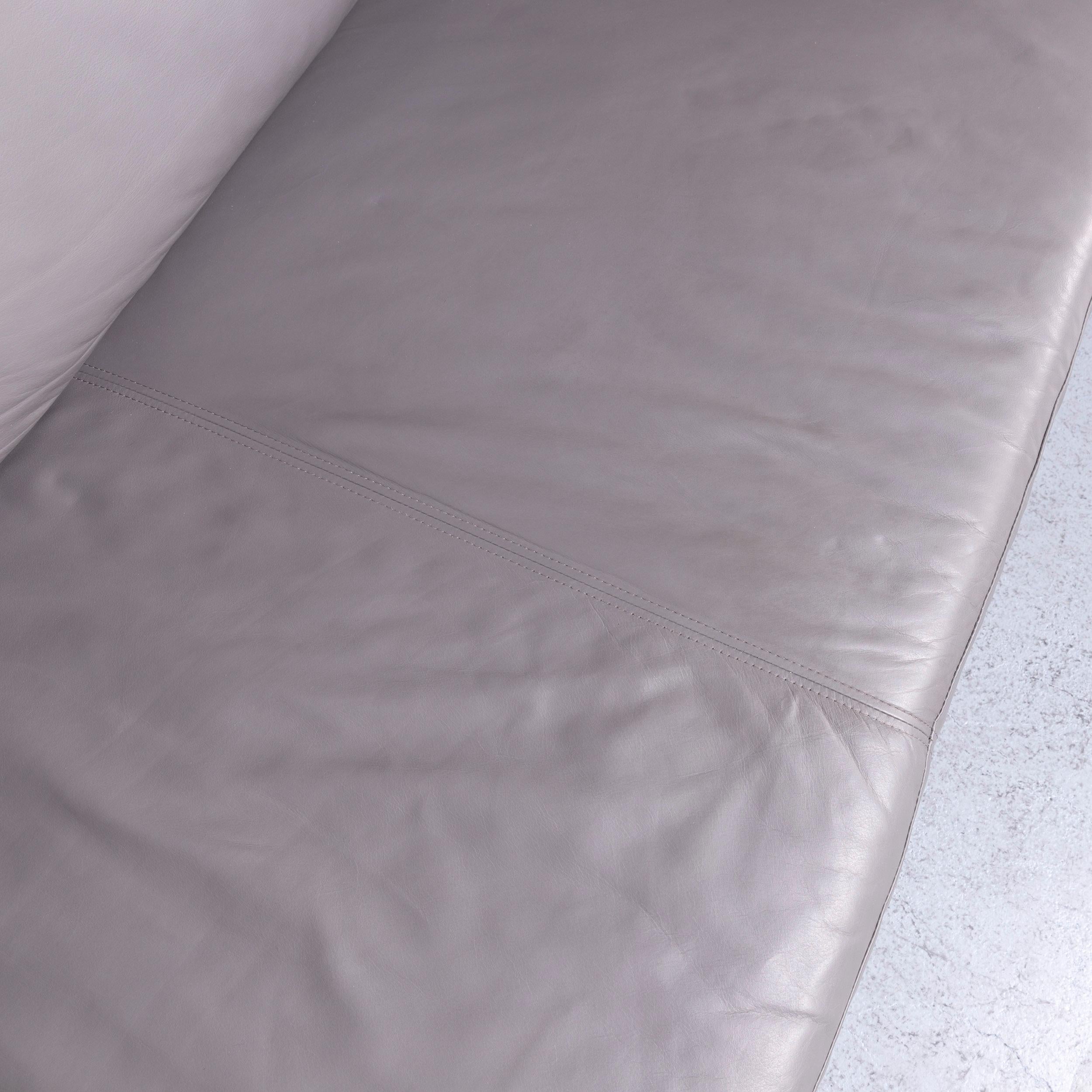 Willi Schillig Designer Leather Sofa Grey Corner-Couch 1