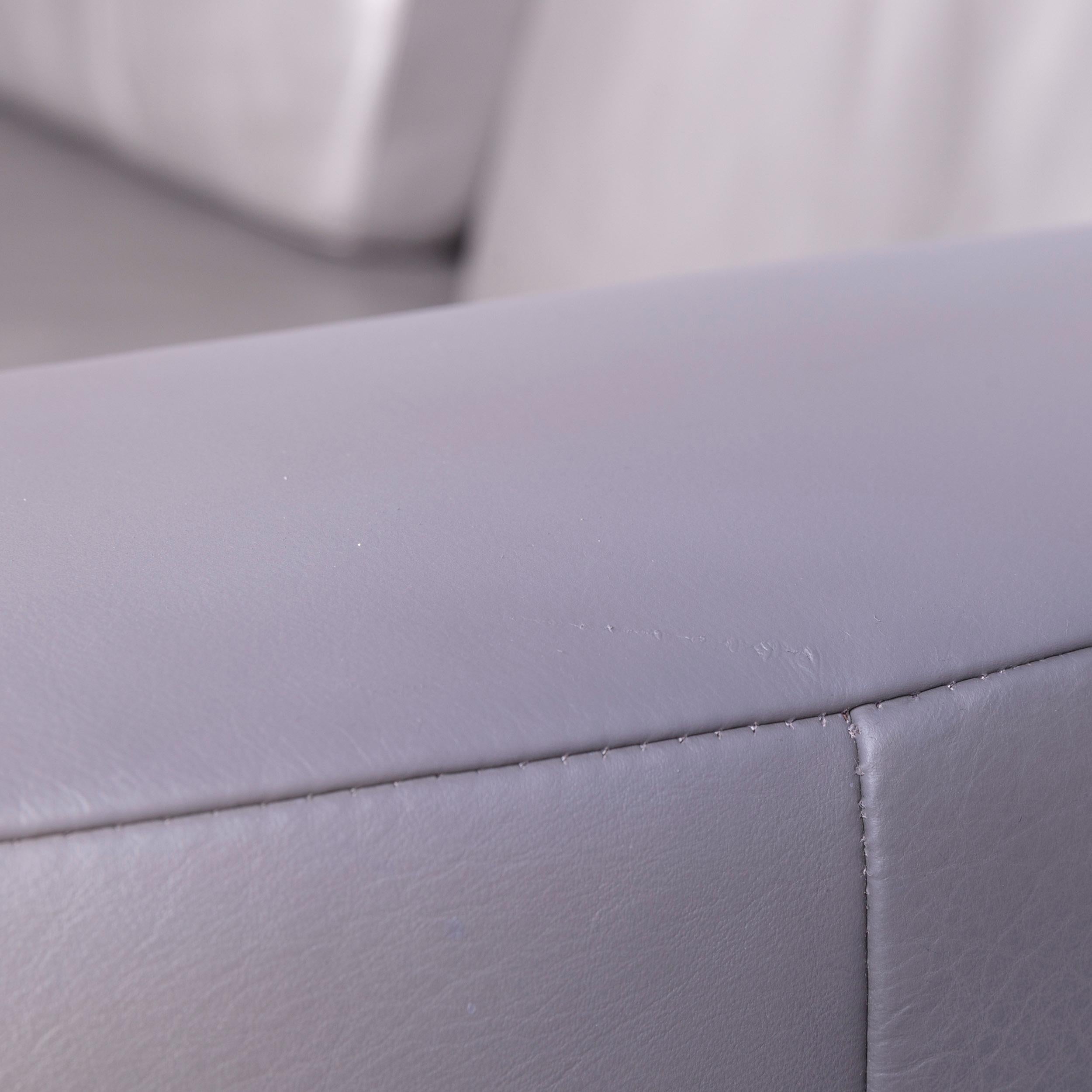 Willi Schillig Designer Leather Sofa Grey Corner-Couch 2