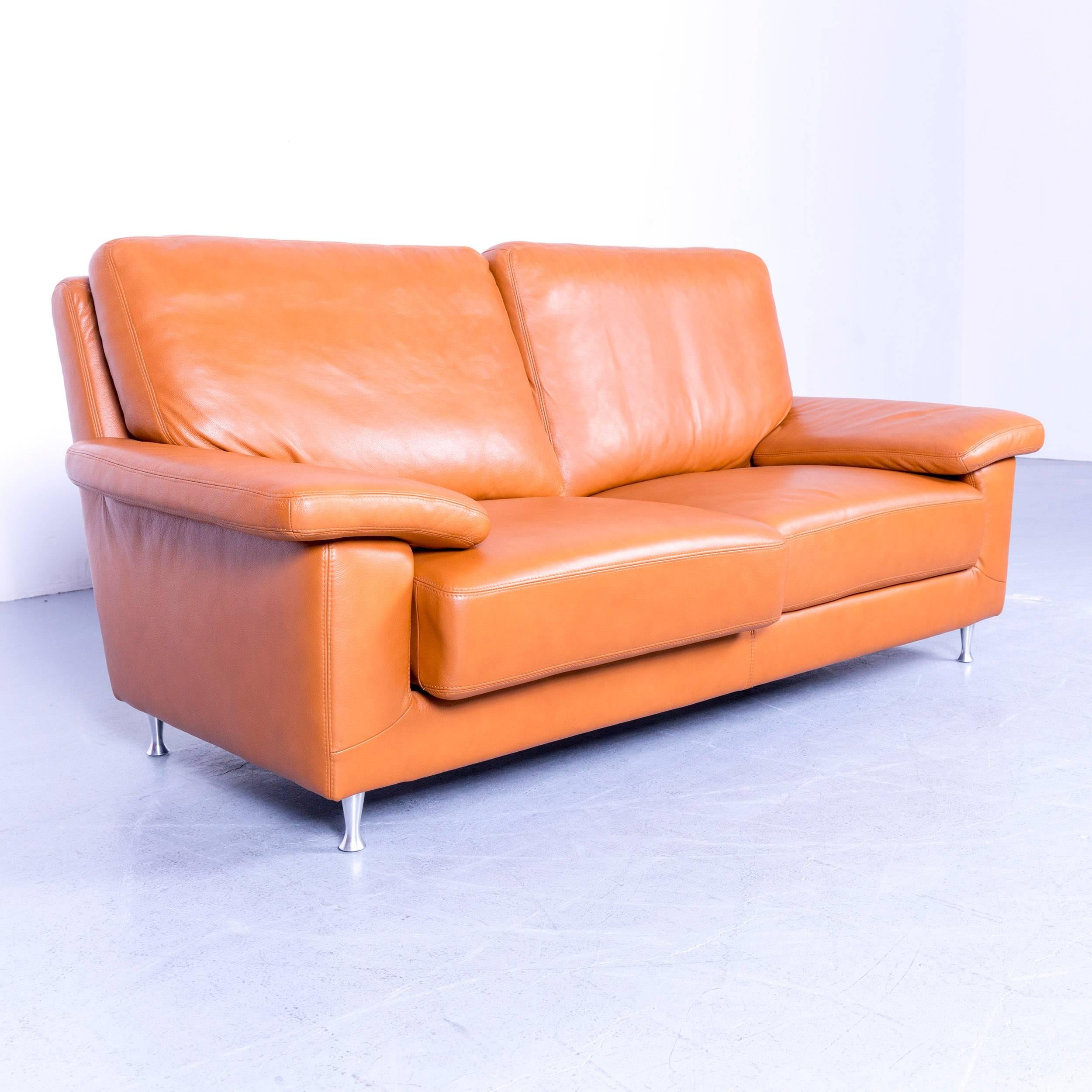 Willi Schillig Designer Sofa Two-Seat Beige Leather Couch 4