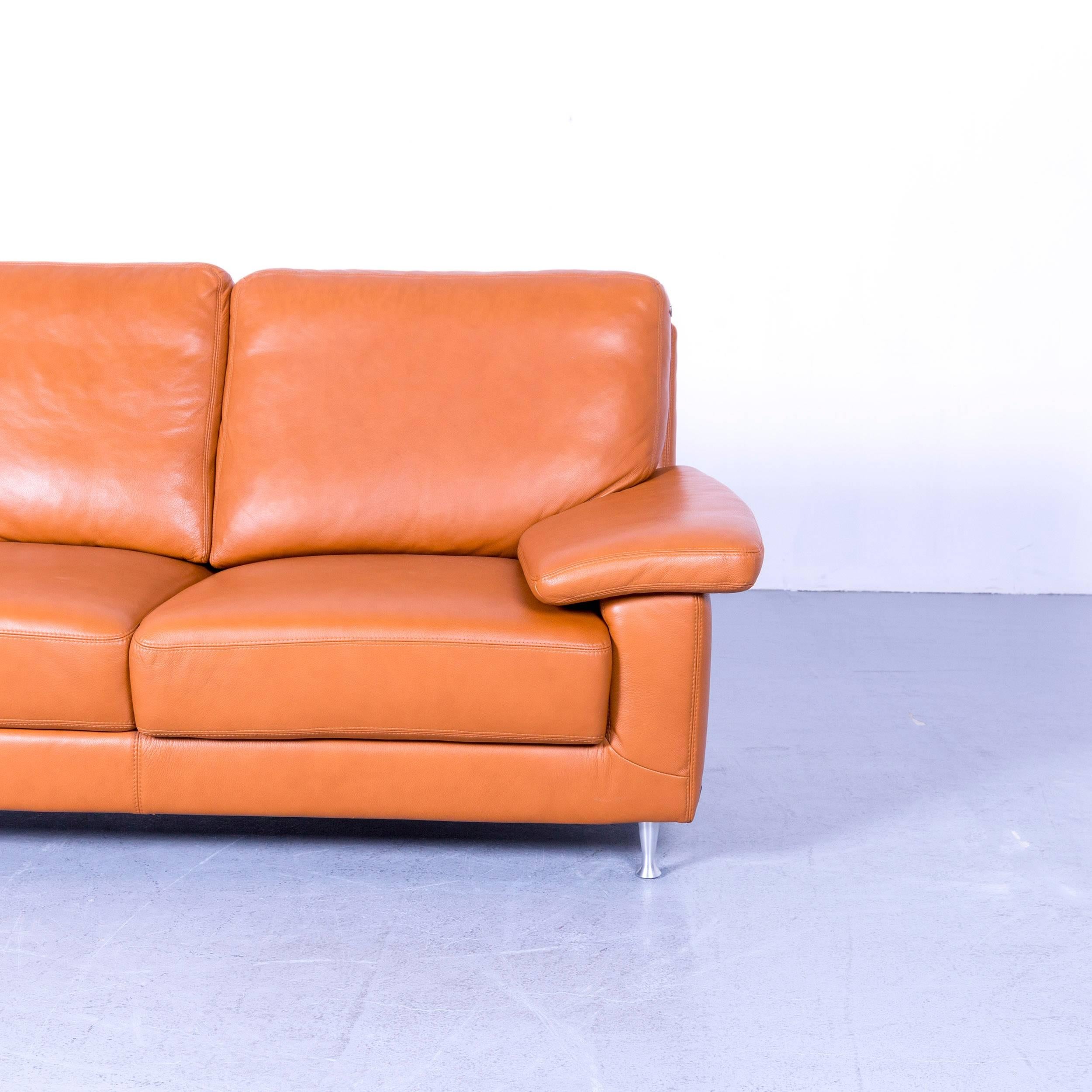 Willi Schillig Designer Sofa Two-Seat Beige Leather Couch In Good Condition In Cologne, DE