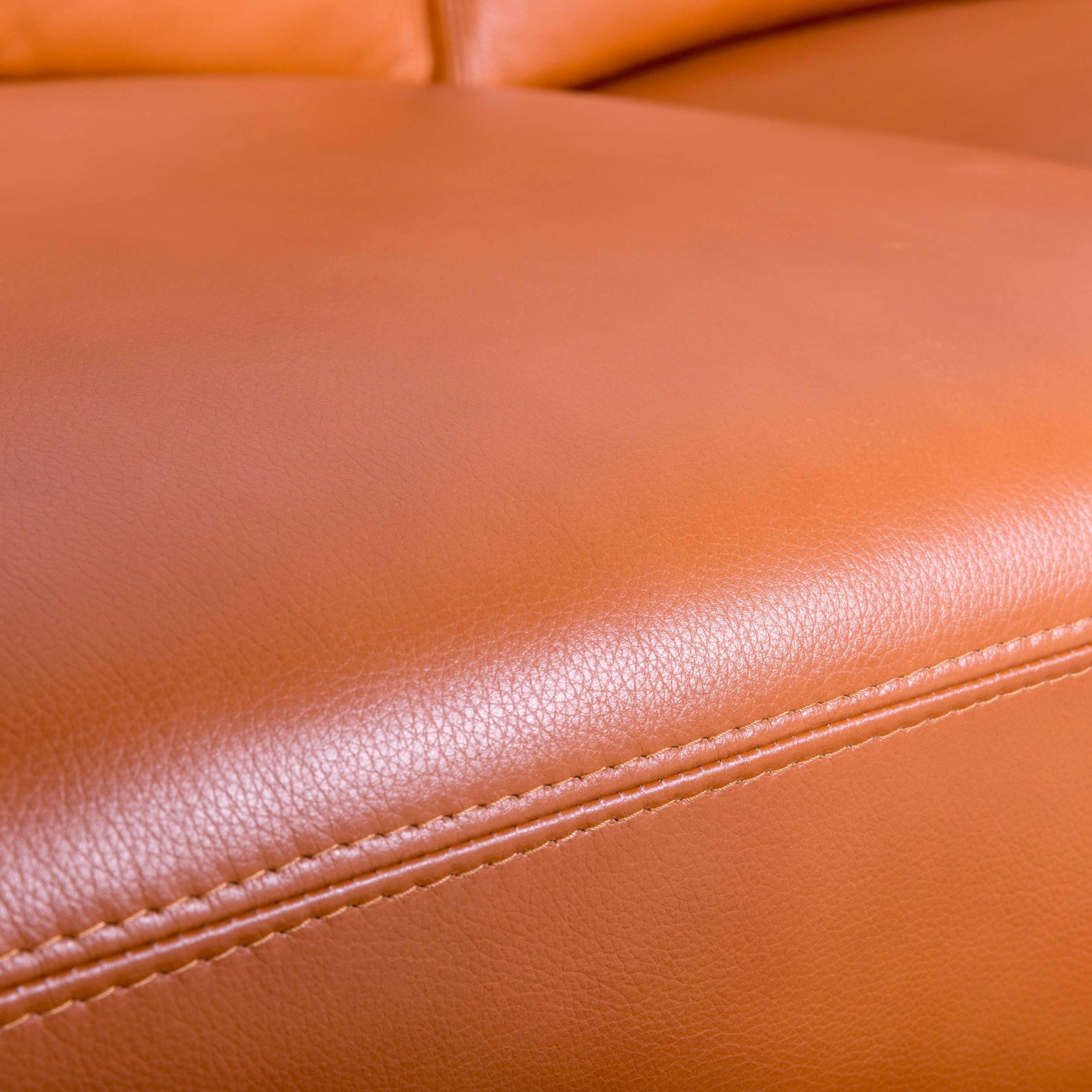 Contemporary Willi Schillig Designer Sofa Two-Seat Beige Leather Couch