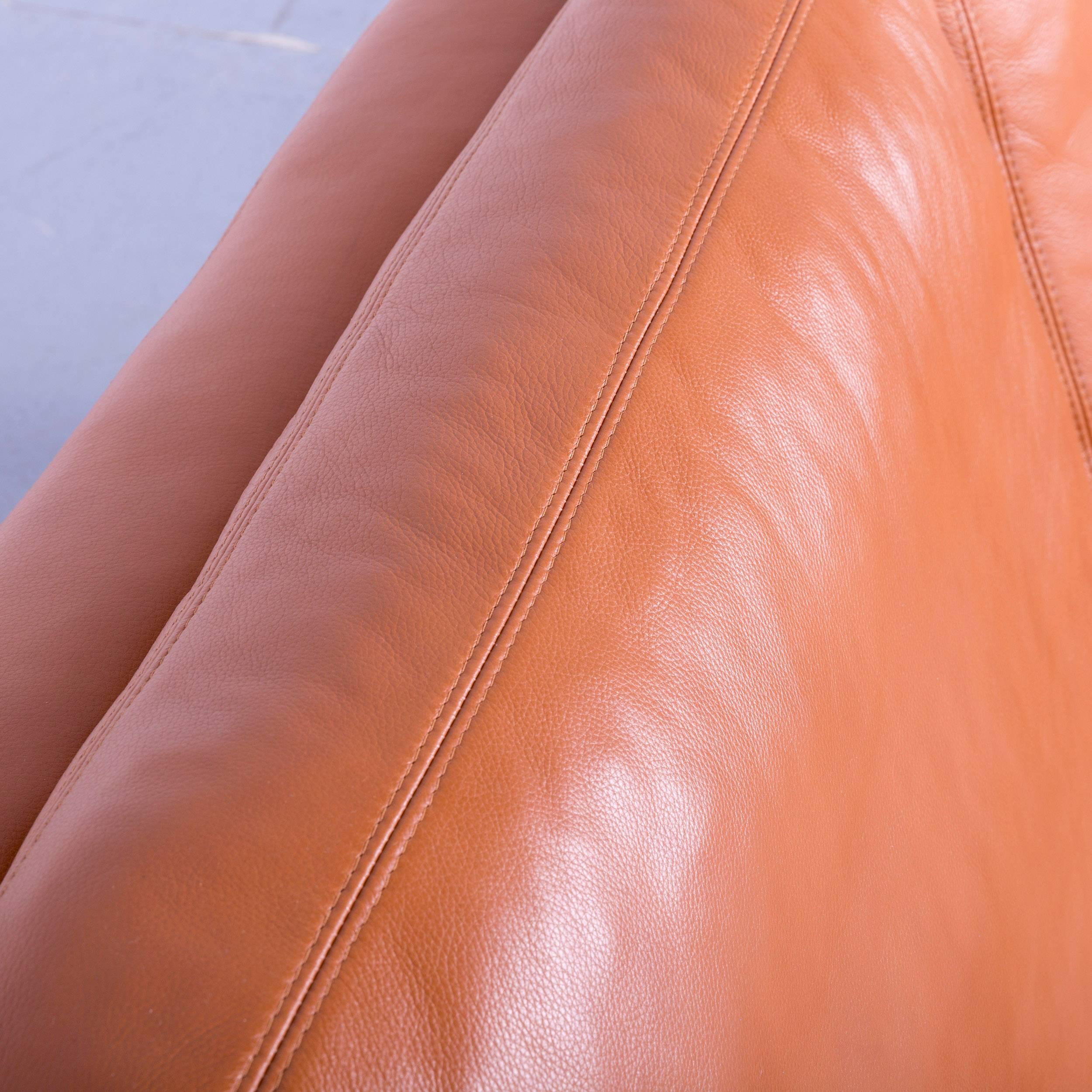Willi Schillig Designer Sofa Two-Seat Beige Leather Couch 1