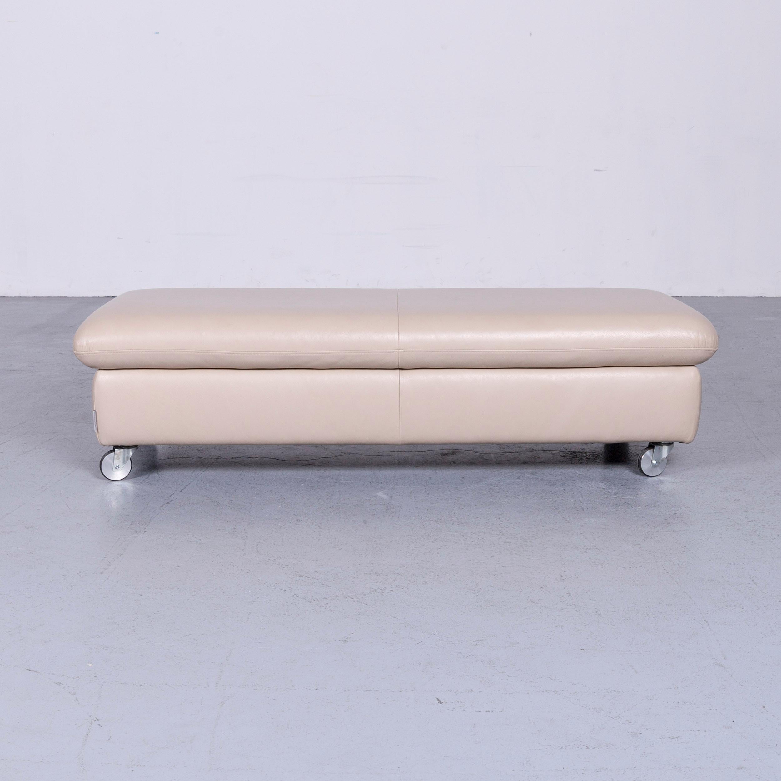 Willi Schillig Enjoy Designer Leather Sofa Footstool Set Beige Modern 14